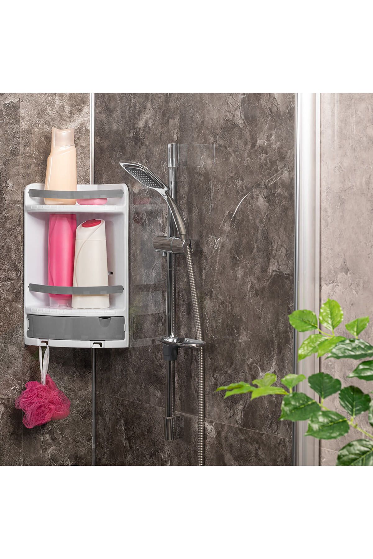 Mons QLUX BANYO KÖŞESİ ŞAMPUANLIK ÇEKMECELİ KÖŞELİK BANYO DÜZENLEME