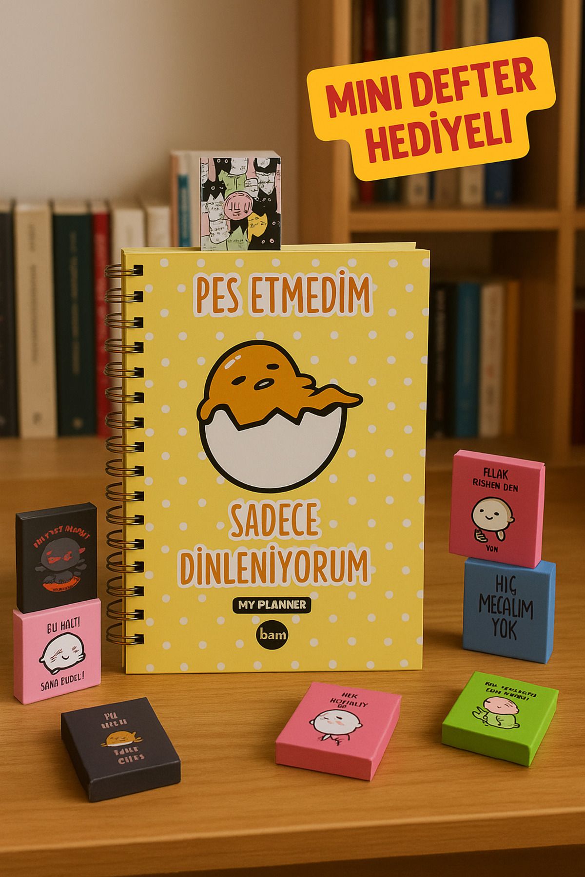 HEY GİDİ GİFT Sevimli Mini Defter Hediyeli Konuşan Ajanda - Tarihsiz Ajanda - Çelik Spiralli - Özel Seri