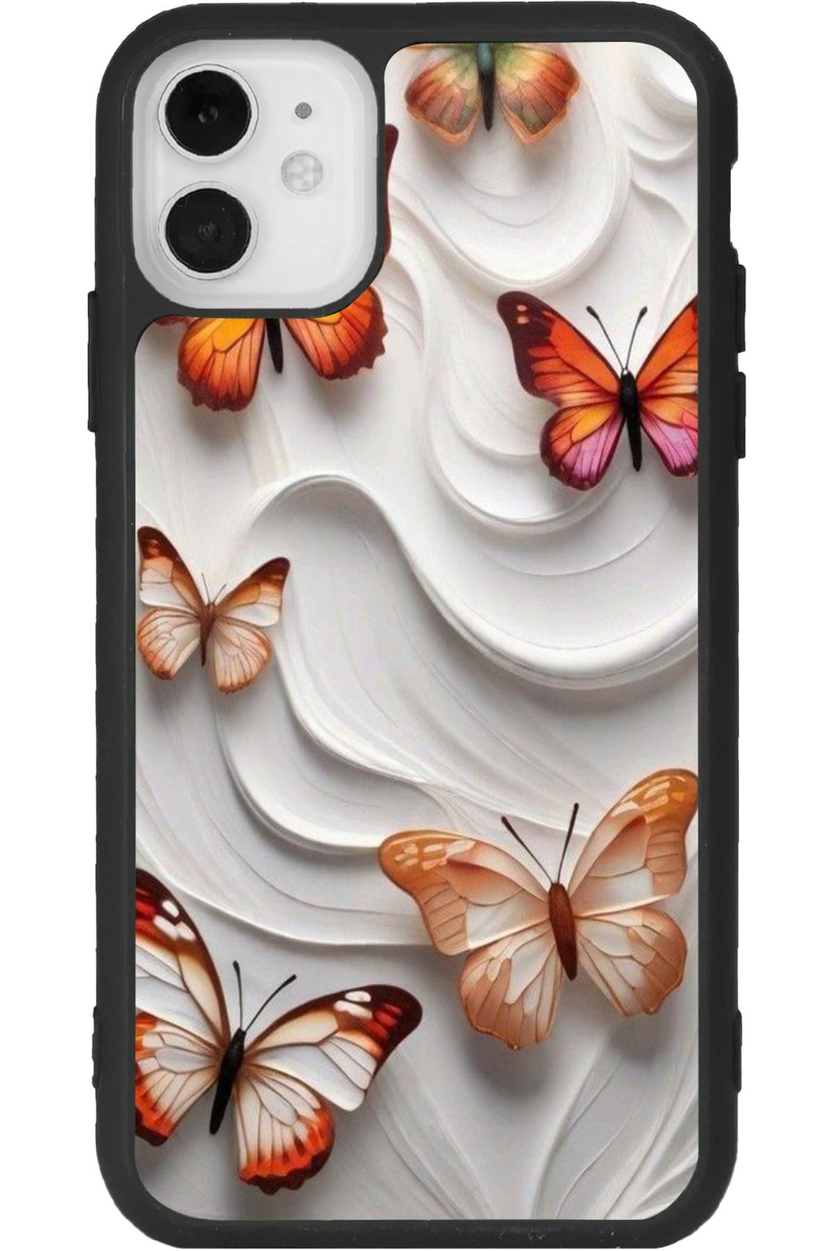 Aksel Kılıf iphone 12 Uyumlu Baskılı, Mat Siyah Renk, Yumuşak Silikon, Koruyucu, Şok Emici Kapak, Kılıf