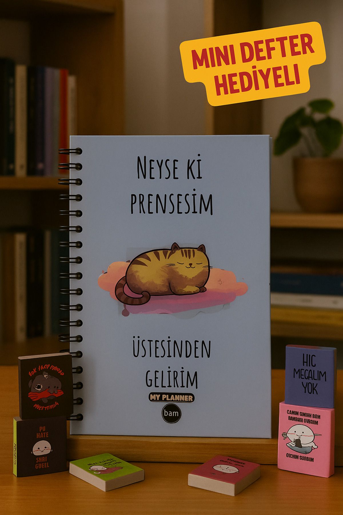 HEY GİDİ GİFT Sevimli Mini Defter Hediyeli Konuşan Ajanda - Tarihsiz Ajanda - Çelik Spiralli - Özel Seri