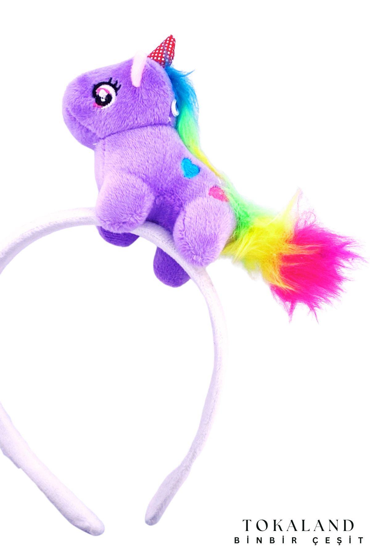 TOKALAND Kız Çocuk Parti Unicorn Taç - Unicorn Temalı - Kız Çocuk Renkli Doğum Günü - 1-12 Yaş Taç