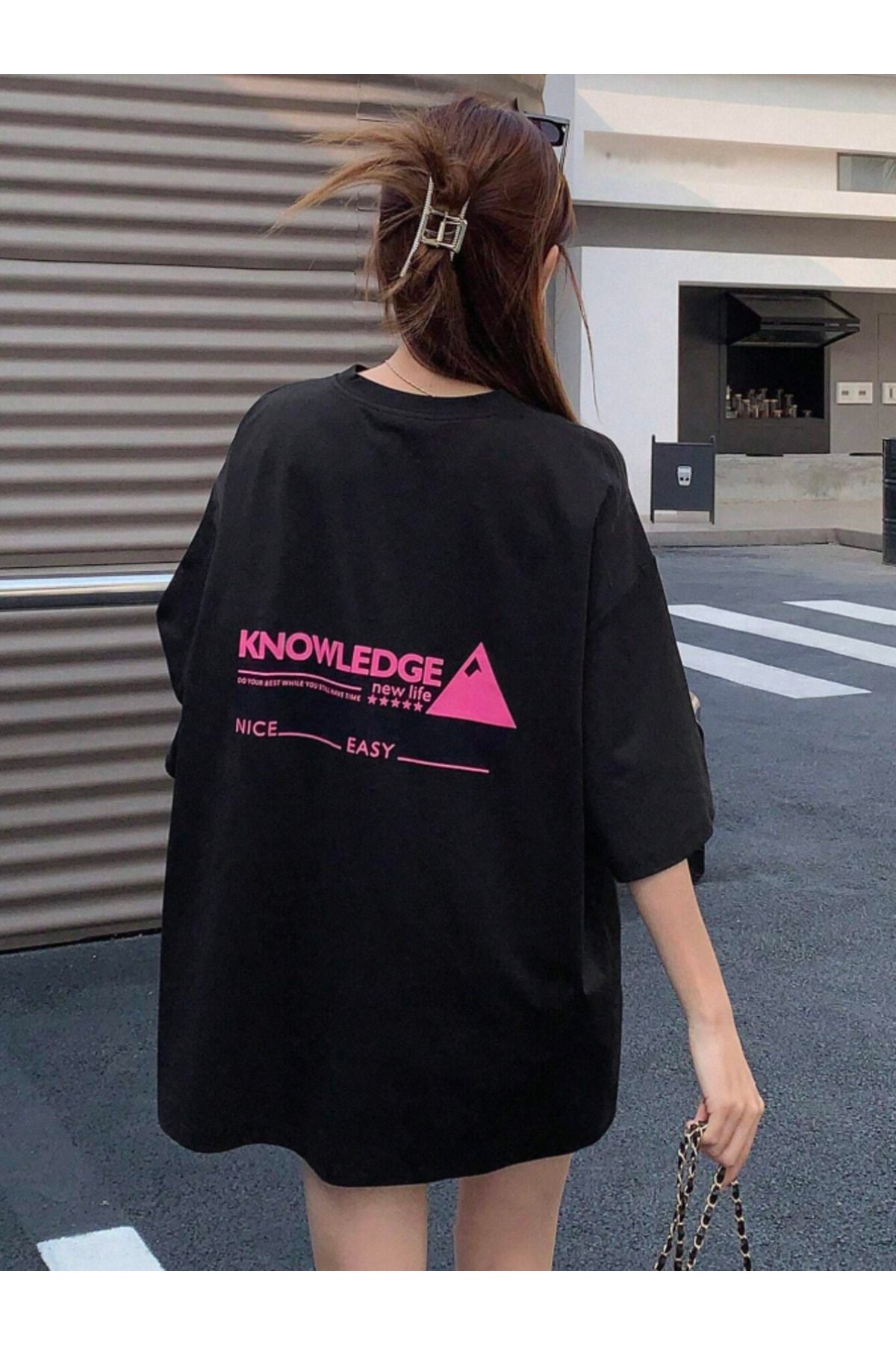 COHERENT Unisex Erkek/Kadın KNOW Özel Baskılı Oversize Pamuklu T-Shirt