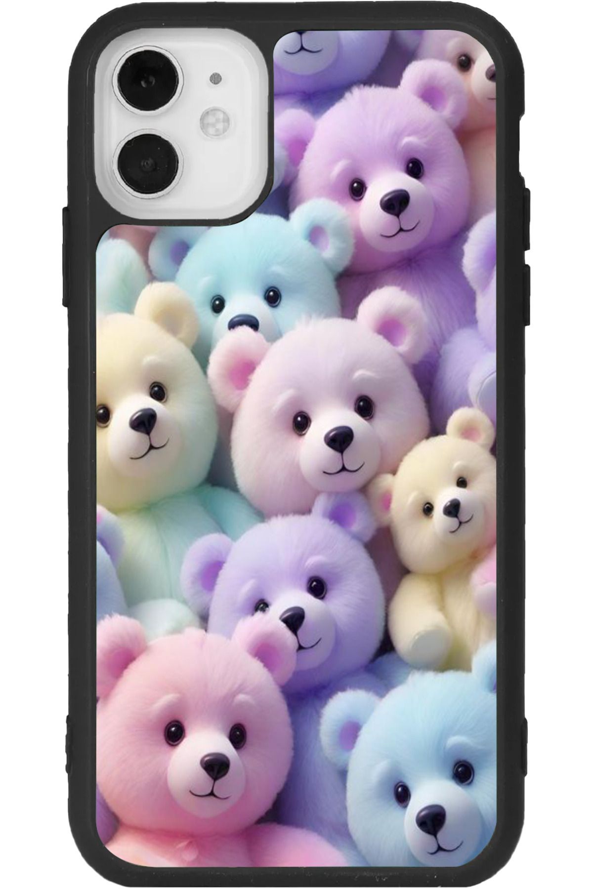 Aksel Kılıf iphone 12 Uyumlu Baskılı, Mat Siyah Renk, Yumuşak Silikon, Koruyucu, Şok Emici Kapak, Kılıf