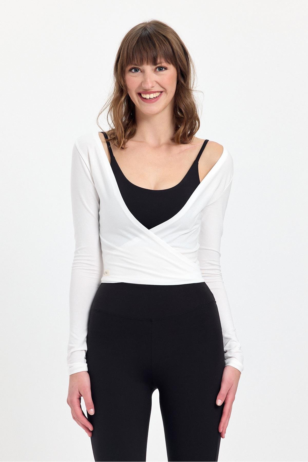 GEYA  Uzun Kollu Bluz - Bel Bağlama Detaylı Üst - Bağlamalı İnce Hırka - Görsel 4