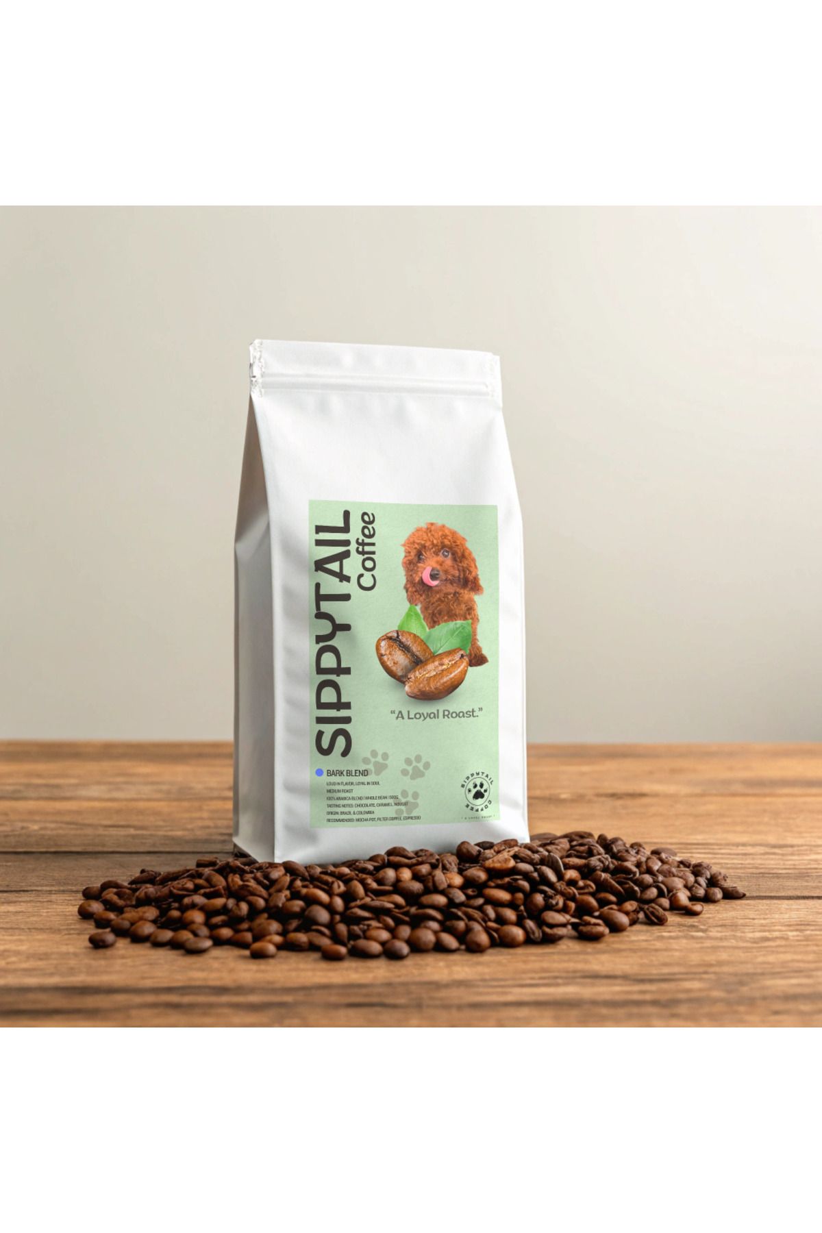 Sippytail Coffee Bark Blend – Brezilya & Kolombiya Arabica Kahve 500g (Çekirdek veya Öğütülmüş)