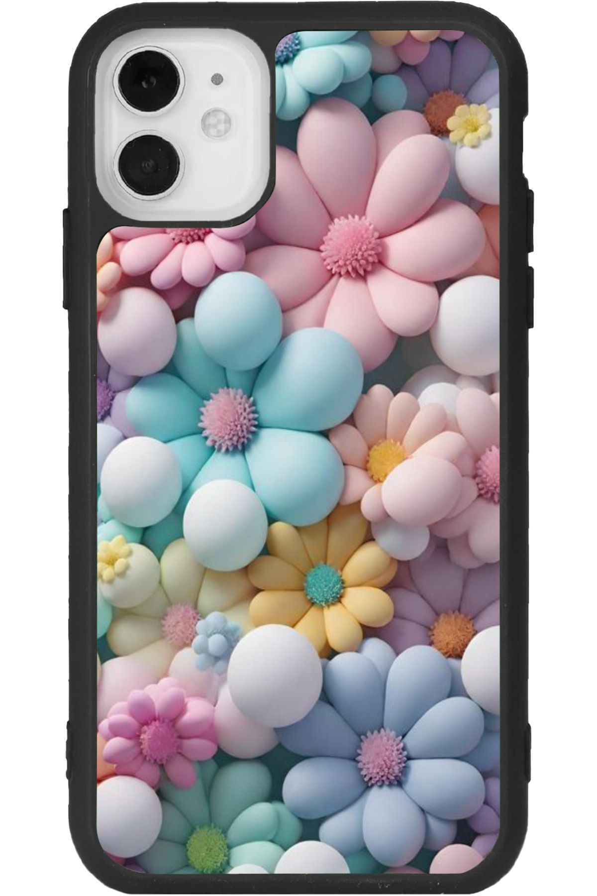 Aksel Kılıf iphone 12 Mini Uyumlu Baskılı, Mat Siyah Renk, Yumuşak Silikon, Koruyucu, Şok Emici Kapak, Kılıf
