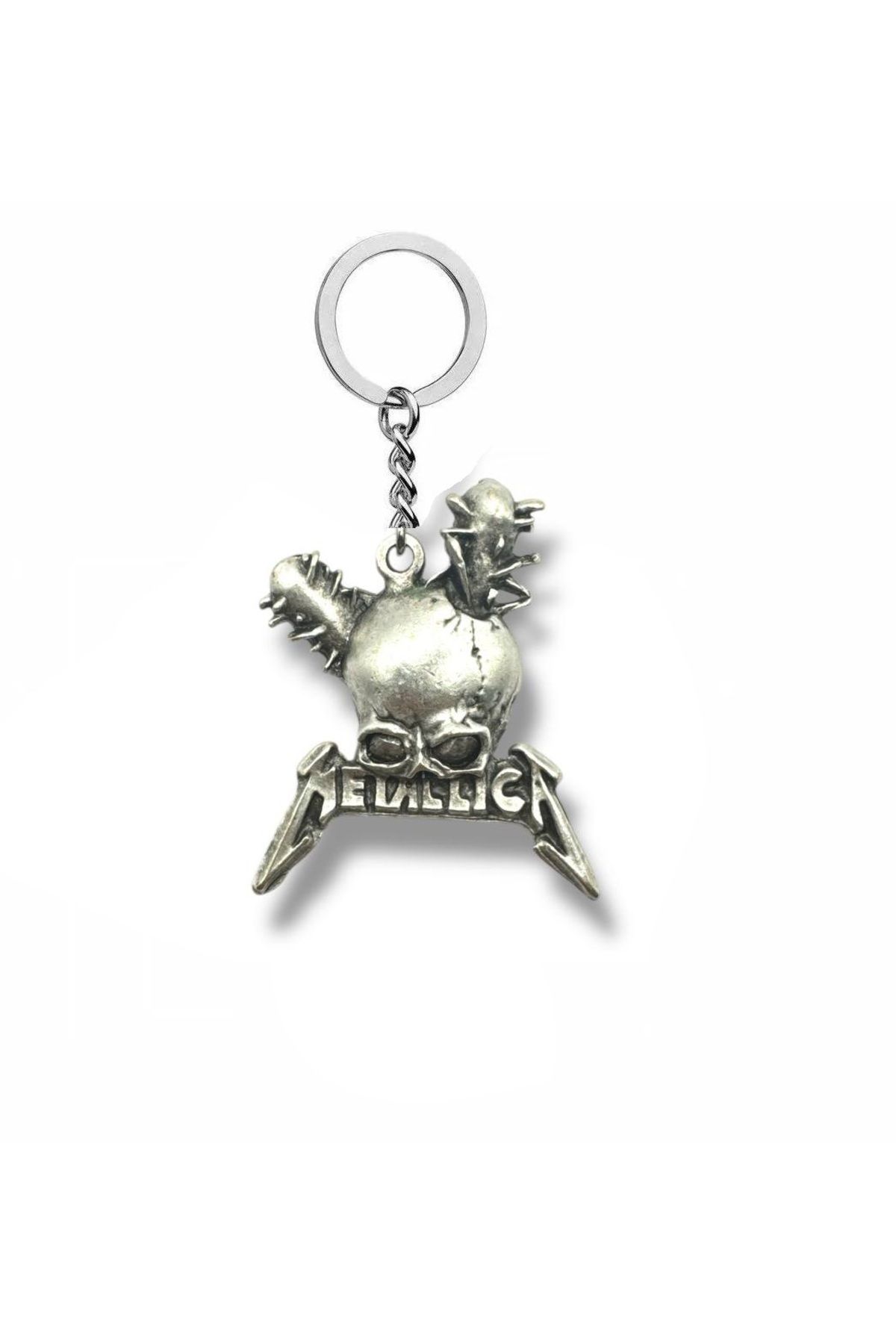 Herşey Nota Metallica Damage Inc. Gümüş Renk Unisex Metal Anahtarlık – Rock ve Metal Aksesuar
