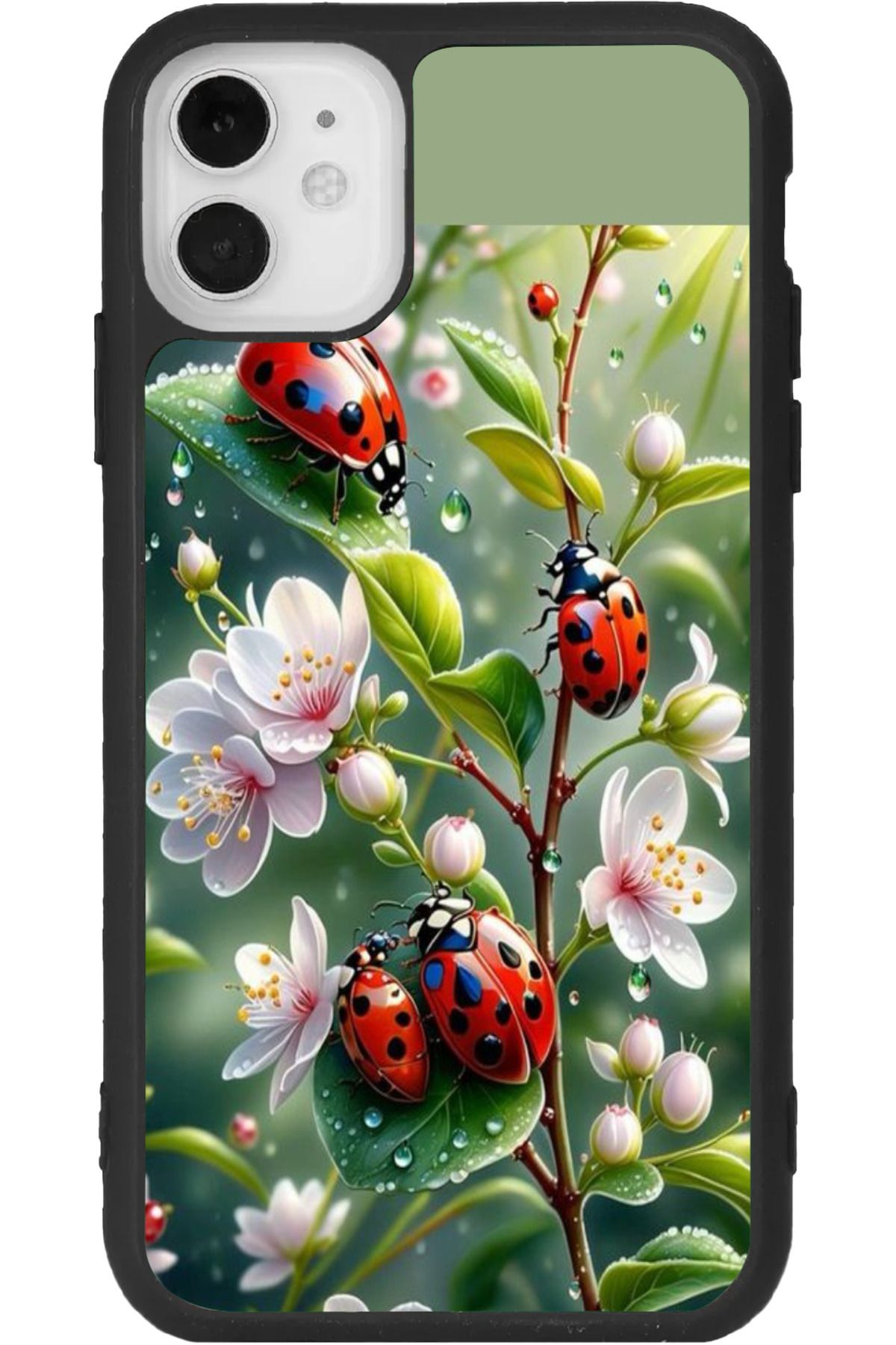 Aksel Kılıf iphone 12 Mini Uyumlu Baskılı, Mat Siyah Renk, Yumuşak Silikon, Koruyucu, Şok Emici Kapak, Kılıf