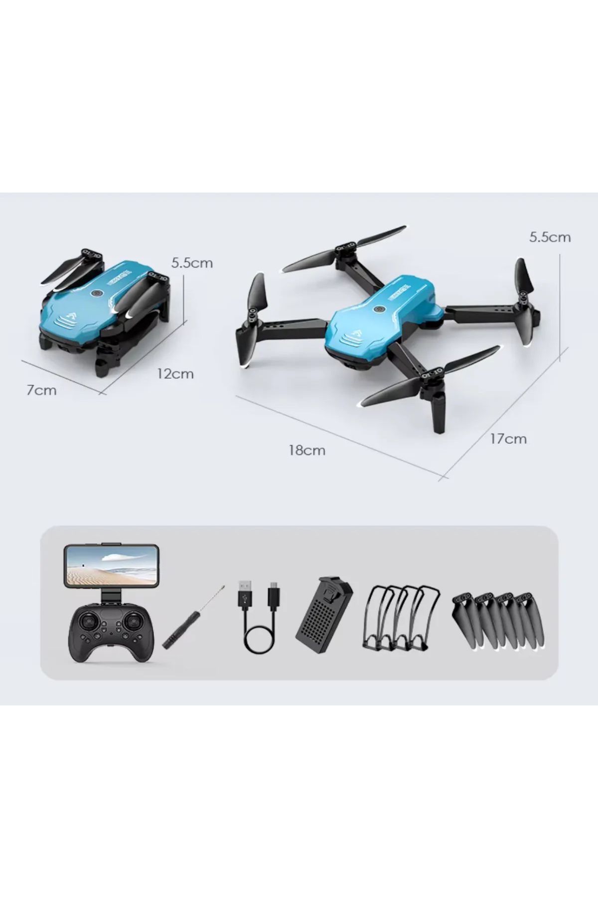 Vardem 2.4G Uzaktan Kumandalı Wifi HD Kameralı Şarjlı Full Fonksiyon APP Kontrollü Drone