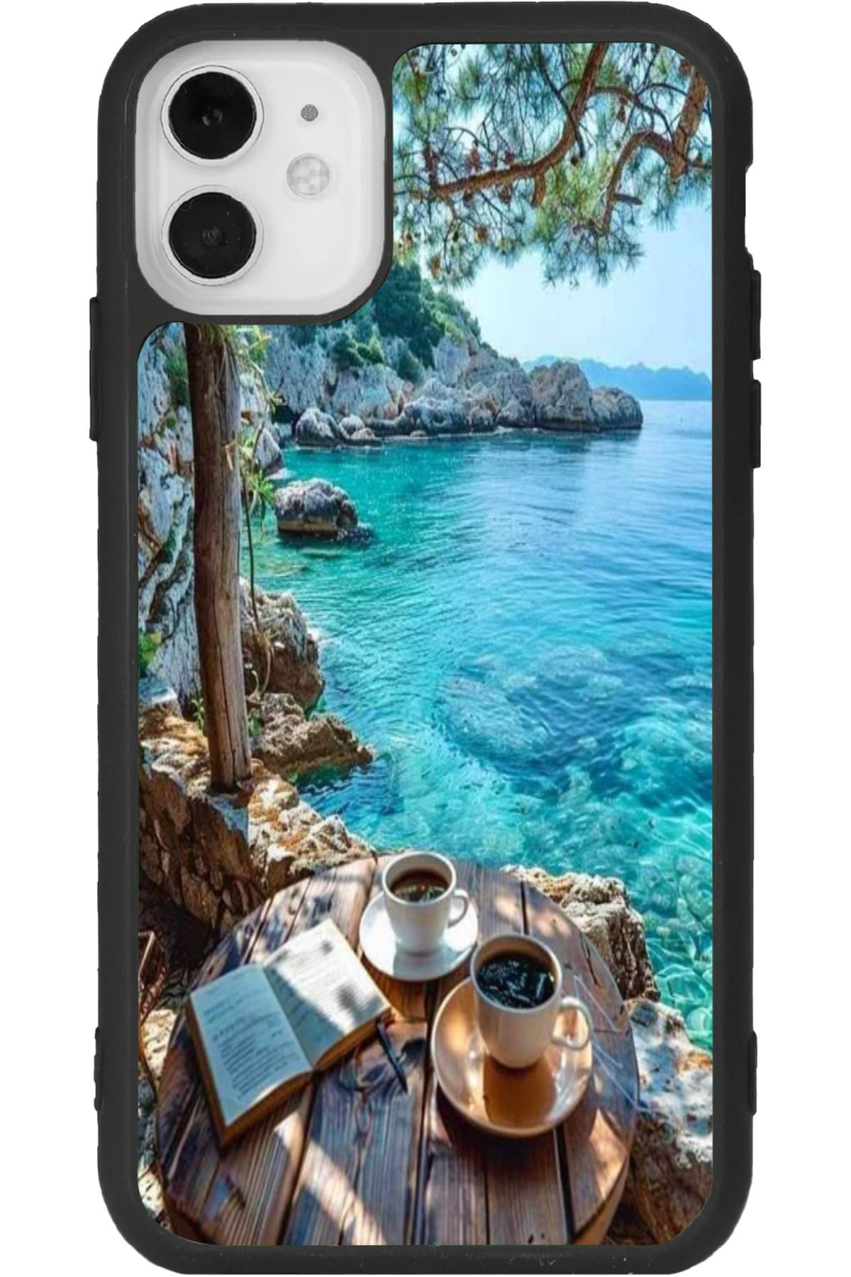 Aksel Kılıf iphone 12 Uyumlu Baskılı, Mat Siyah Renk, Yumuşak Silikon, Koruyucu, Şok Emici Kapak, Kılıf
