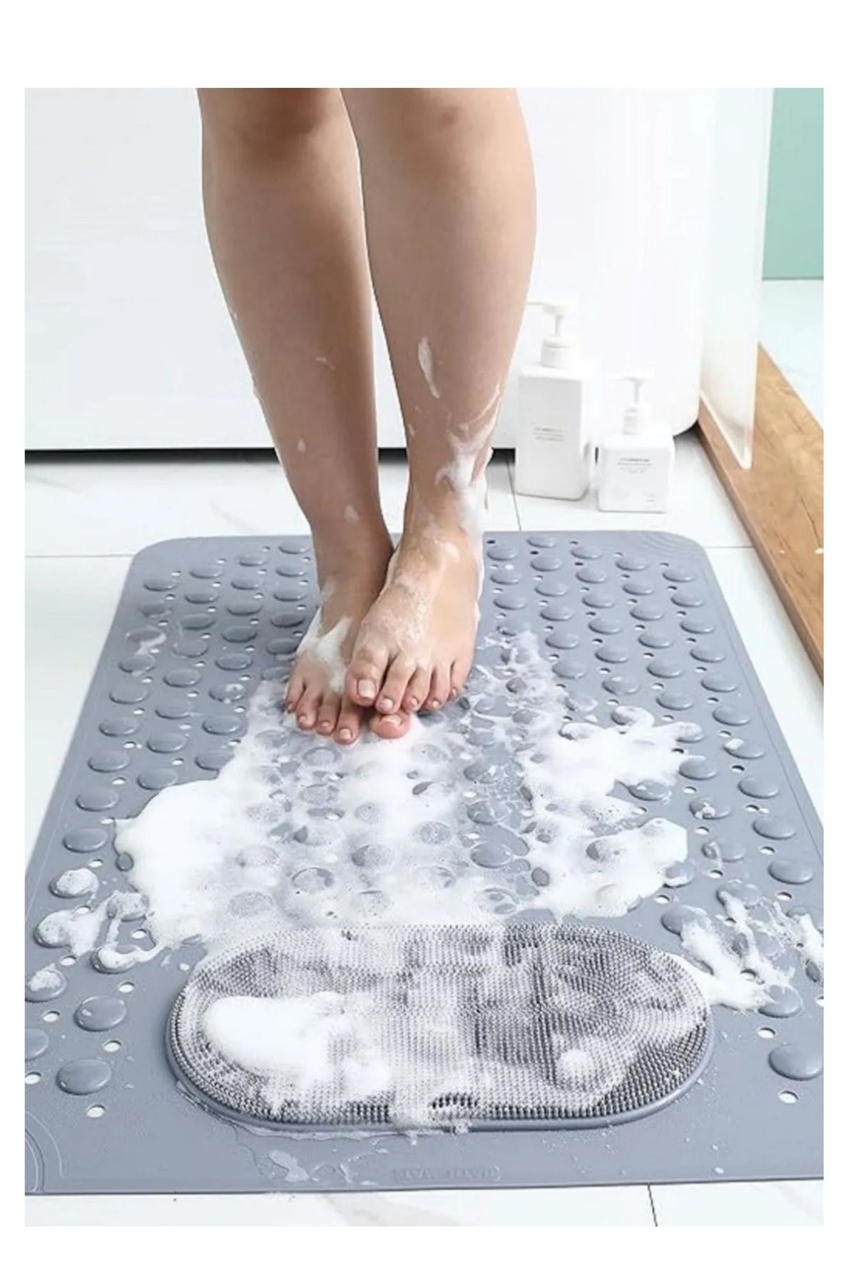 UFİX Vantuzlu Banyo ve Duş Kaydırmazı Duşakabin Küvet İçi Vantuzlu Ayak Masajlı Banyo Paspası 36x69,5 cm