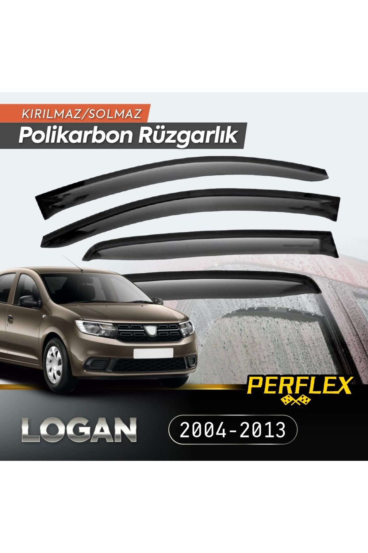 Generic Dacia Logan 2004-2013 Cam Rüzgarlığı V2 Düz
