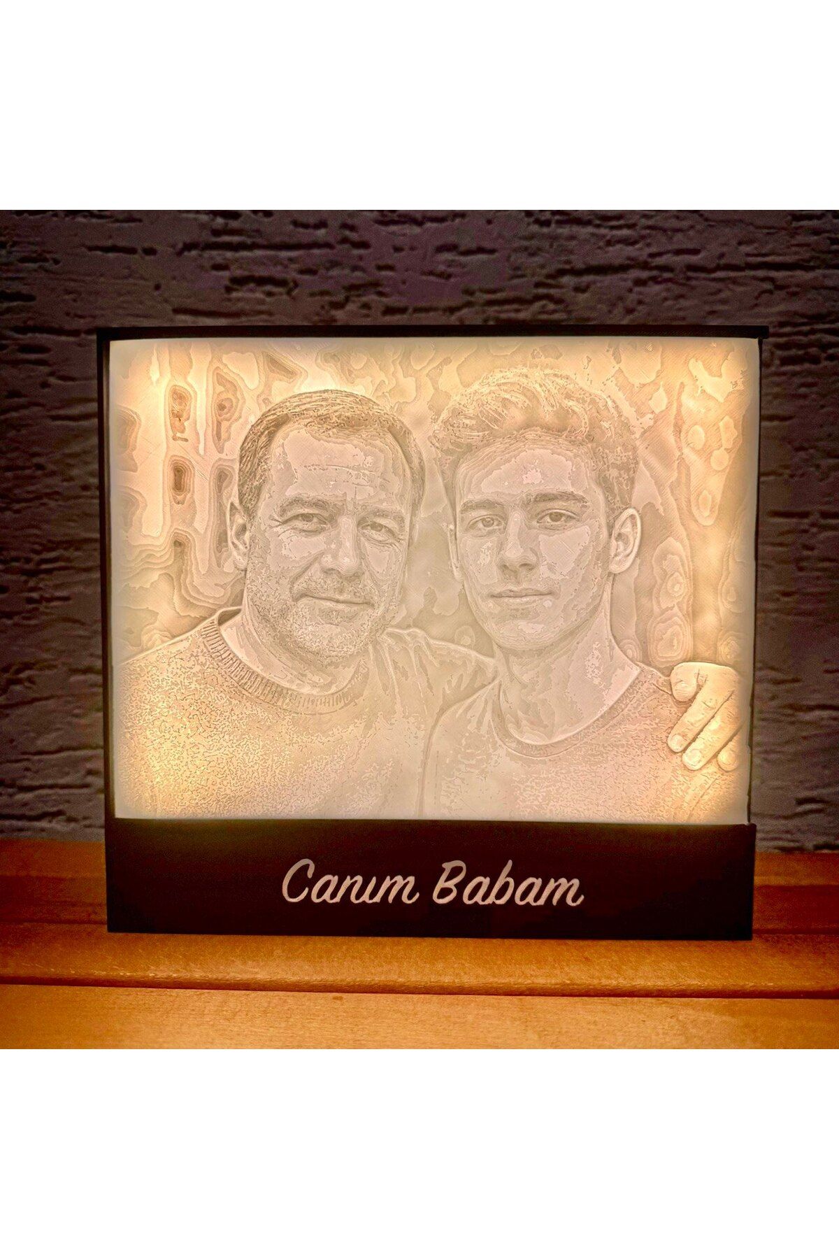 solight Babaya Özel Kişiselleştirilebilir Fotoğraf ve Yazı Çerçeveli Led Lamba