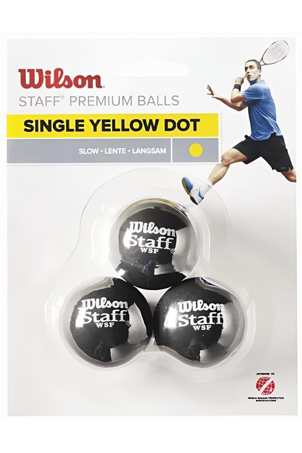 alsepeteavm SQUASH TOPU STAFF SQUASH 3 BALL DBL YEL DOT ( WRT618100)
