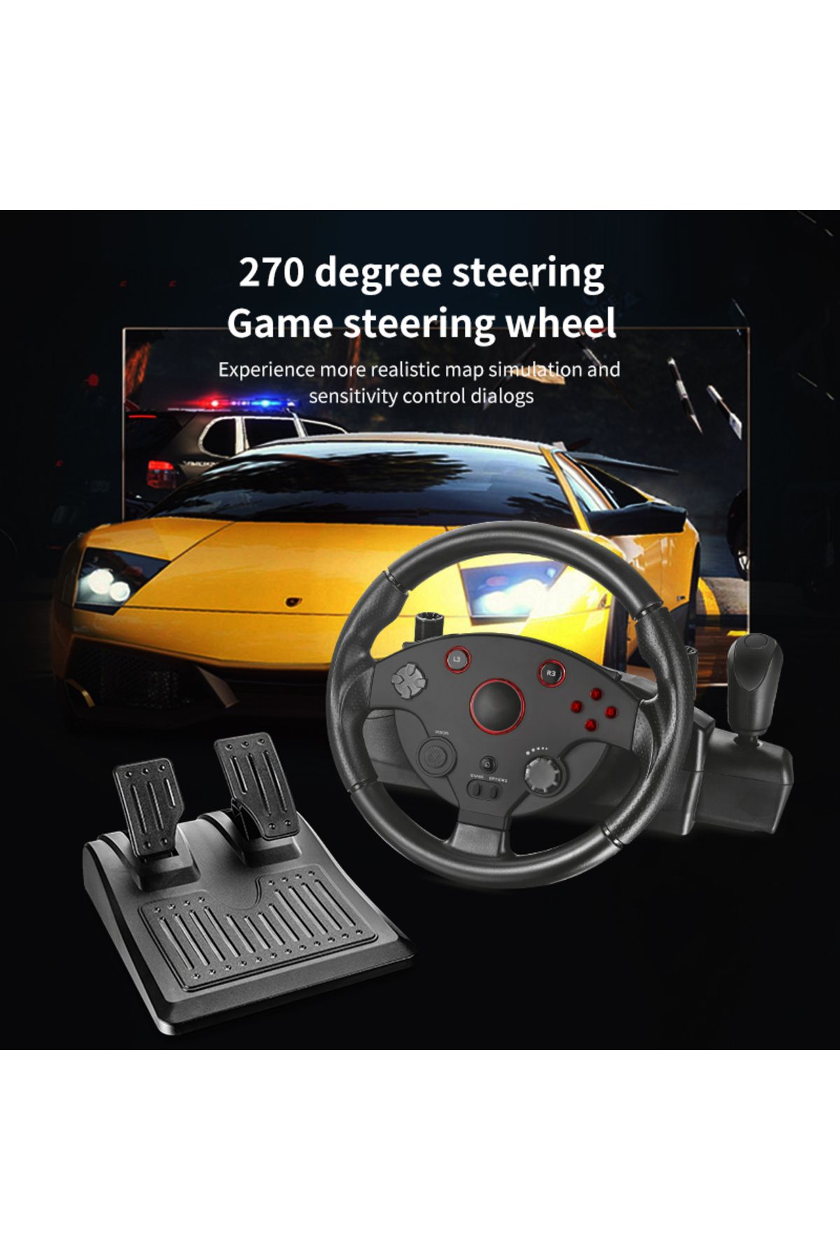 İMEXTECH Gerçek Sürüş Deneyimi 270 Derece PS4/PS3/XBOX ONE/XB360/PC Yarışçı Oyun Direksiyonu