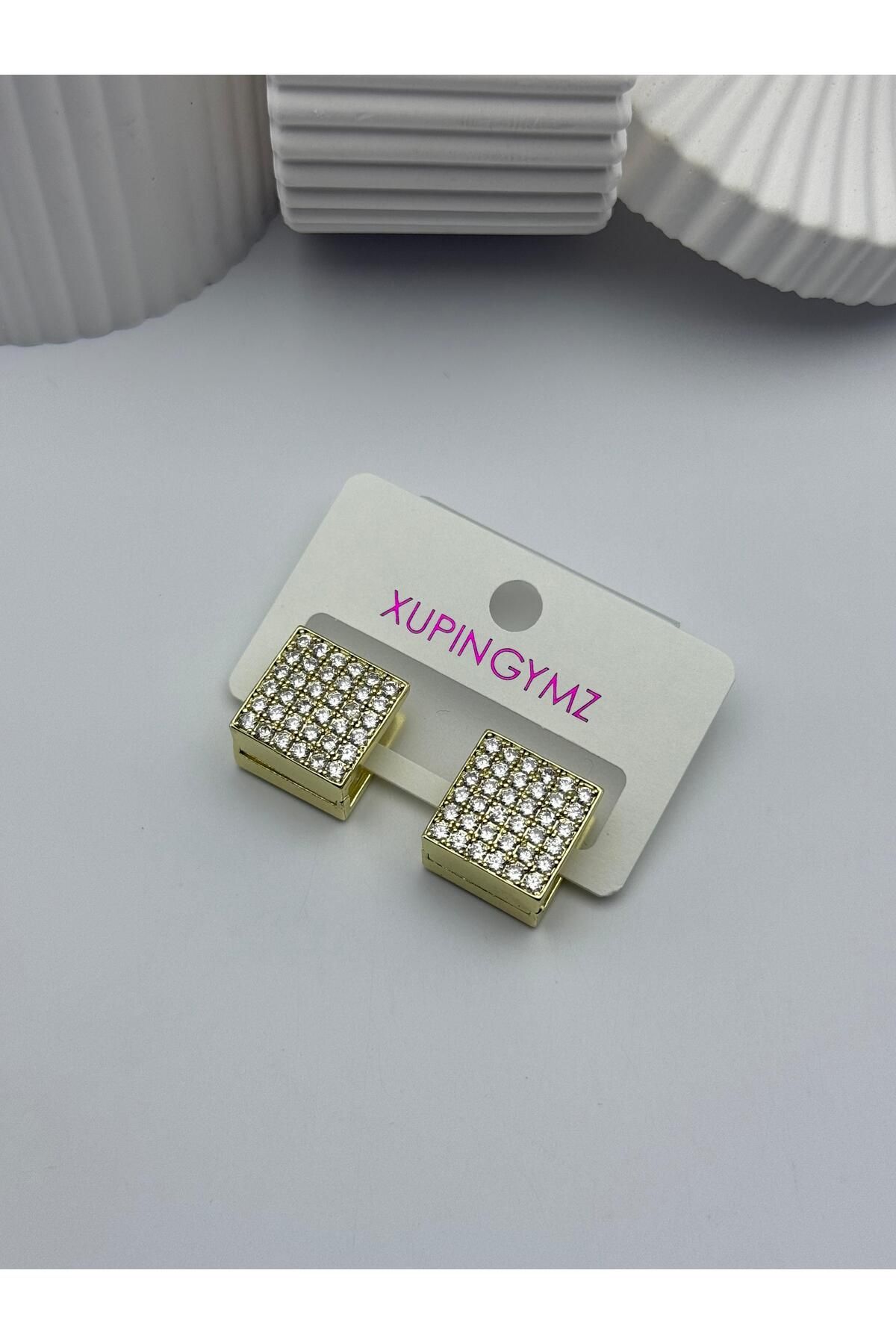 XUPINGYMZ Xp Vip Kararmaz Kare Model Küpe