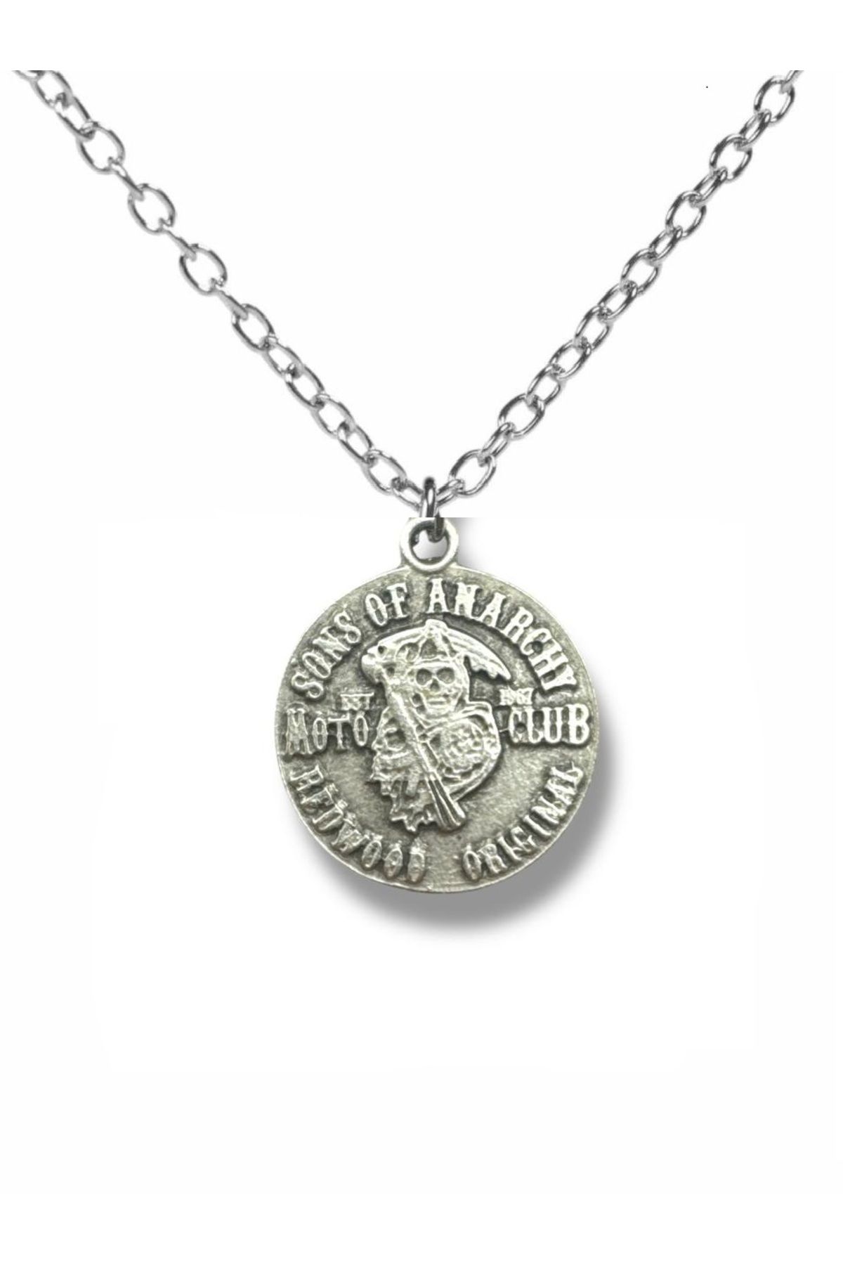 Herşey Nota Sons of Anarchy Moto Club Gümüş Renk Unisex Kolye – Motorcu Ruhunu Yansıtan Aksesuar
