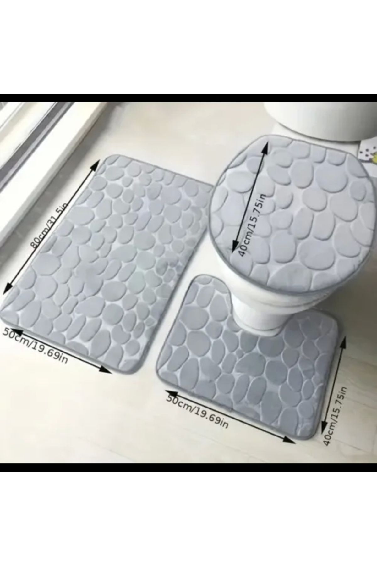 feminight Banyo Tuvalet Paspas Seti 3 Parça