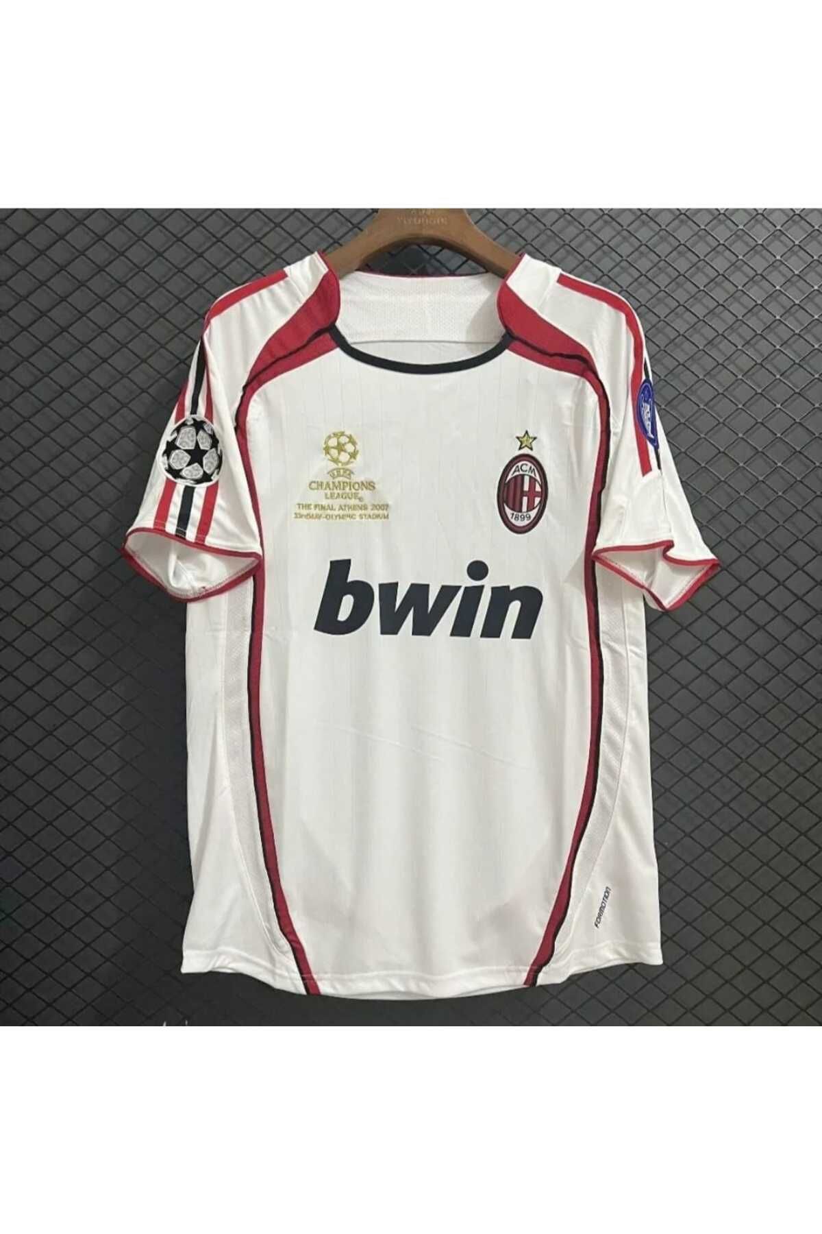 Marka Extra Ac Milan 2007 SEZON İNZHAGİ 9 RETRO NOSTALJİ FUTBOL YETİŞKİN FUTBOL FORMASI BEYAZ