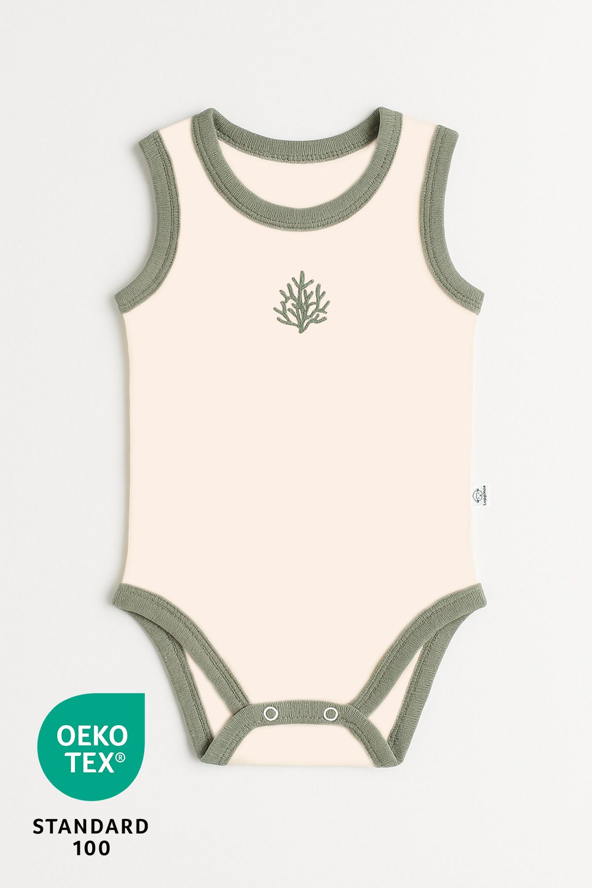 Luppinos Ocean %100 Pamuk Nakışlı Bebek Atlet Mercan