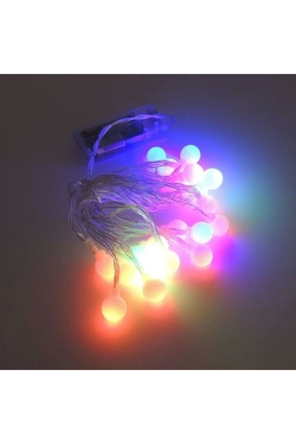 Nemere 3m 20 Led Beyaz Top RGB ışık Pilli 2 Kademeli