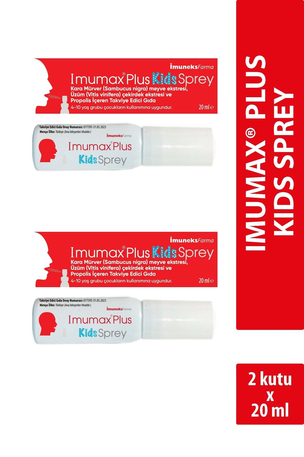Imuneks Farma Imumax®Plus Kids Sprey 20 ml x 2 Adet
