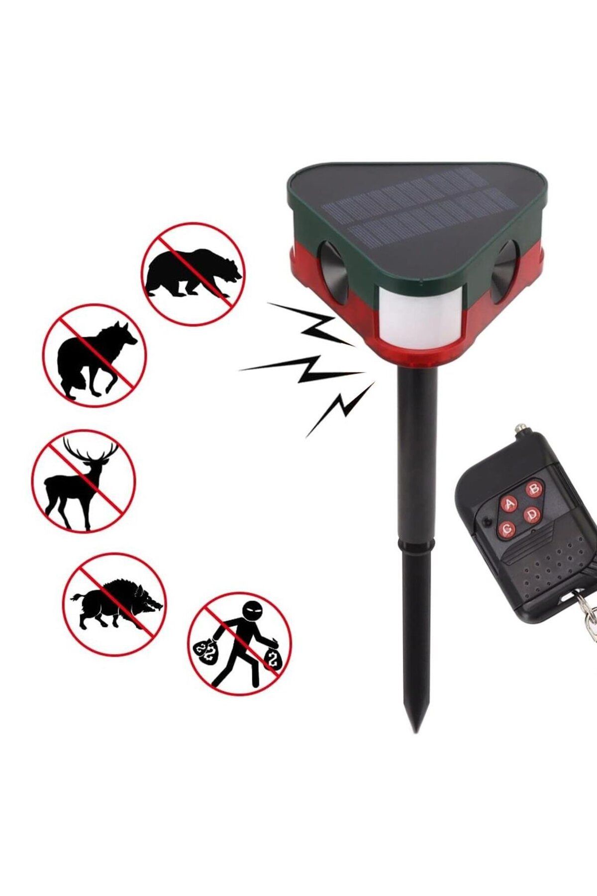 Powermaster PM-26949 Ultrasonic Sesli Siren Hayvan Kovucu Alarm Cihazı Solar Panelli