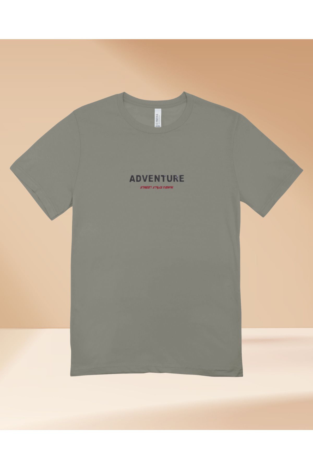stilistas %100 Pamuklu Oversize Kabartma Baskılı Bisiklet Yaka Adventure Tişört - Günlük T-shirt