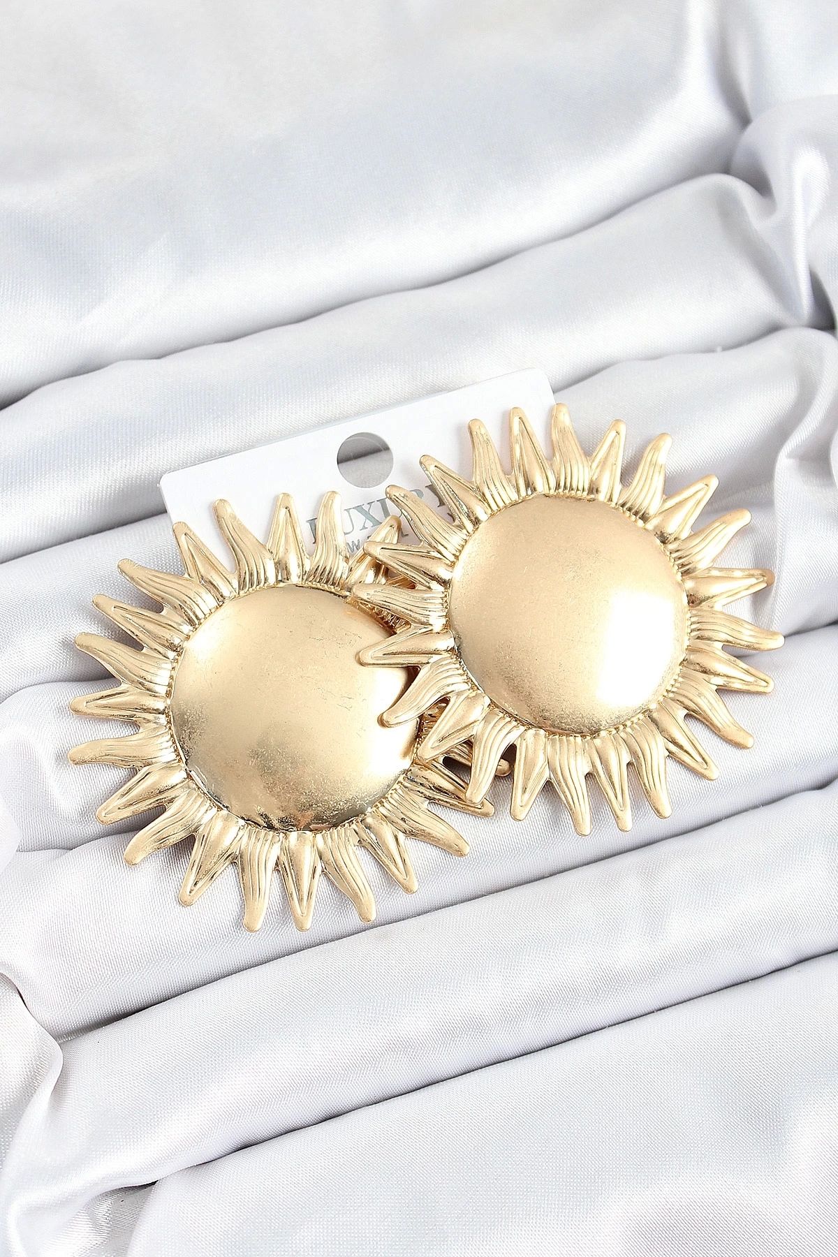 GLIMMERY Pirinç Güneş Model Gold Renk Kadın Küpe