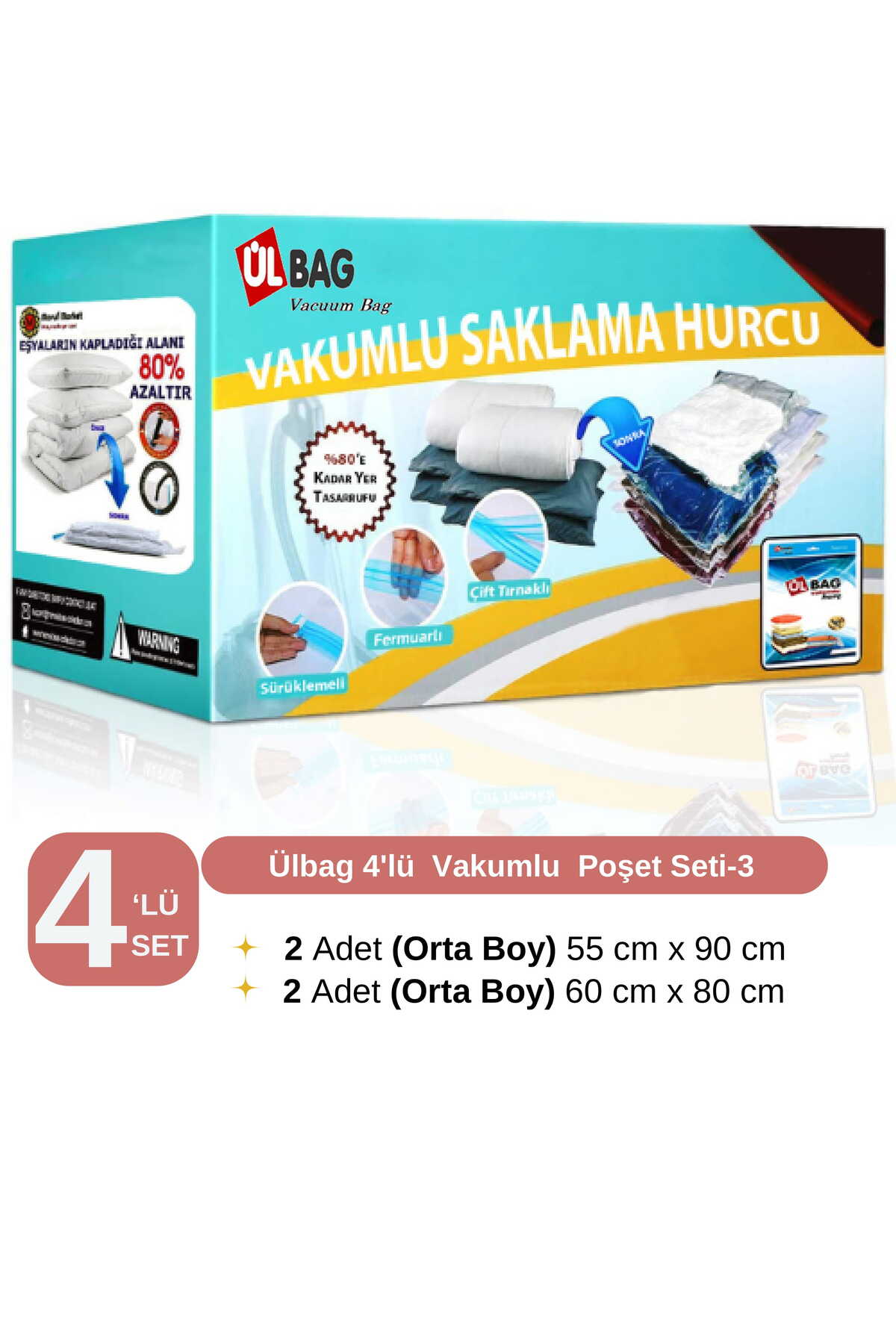 4-Piece Vacuum Bag Set (2 MEDIUM + 2 MEDIUM SIZED) Vacuum Bag, Vacuum Hatch