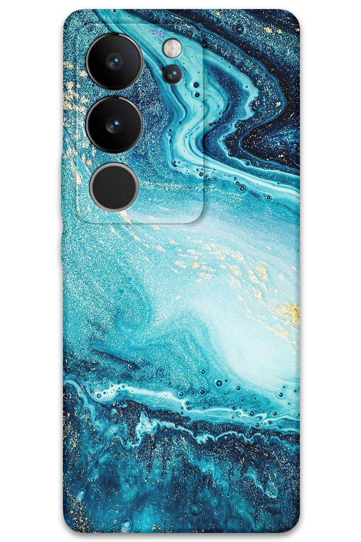 Gramaphone Vivo V29 Uyumlu Mermer Desenli Telefon Kılıfı + Ekran Koruyucu - 5818
