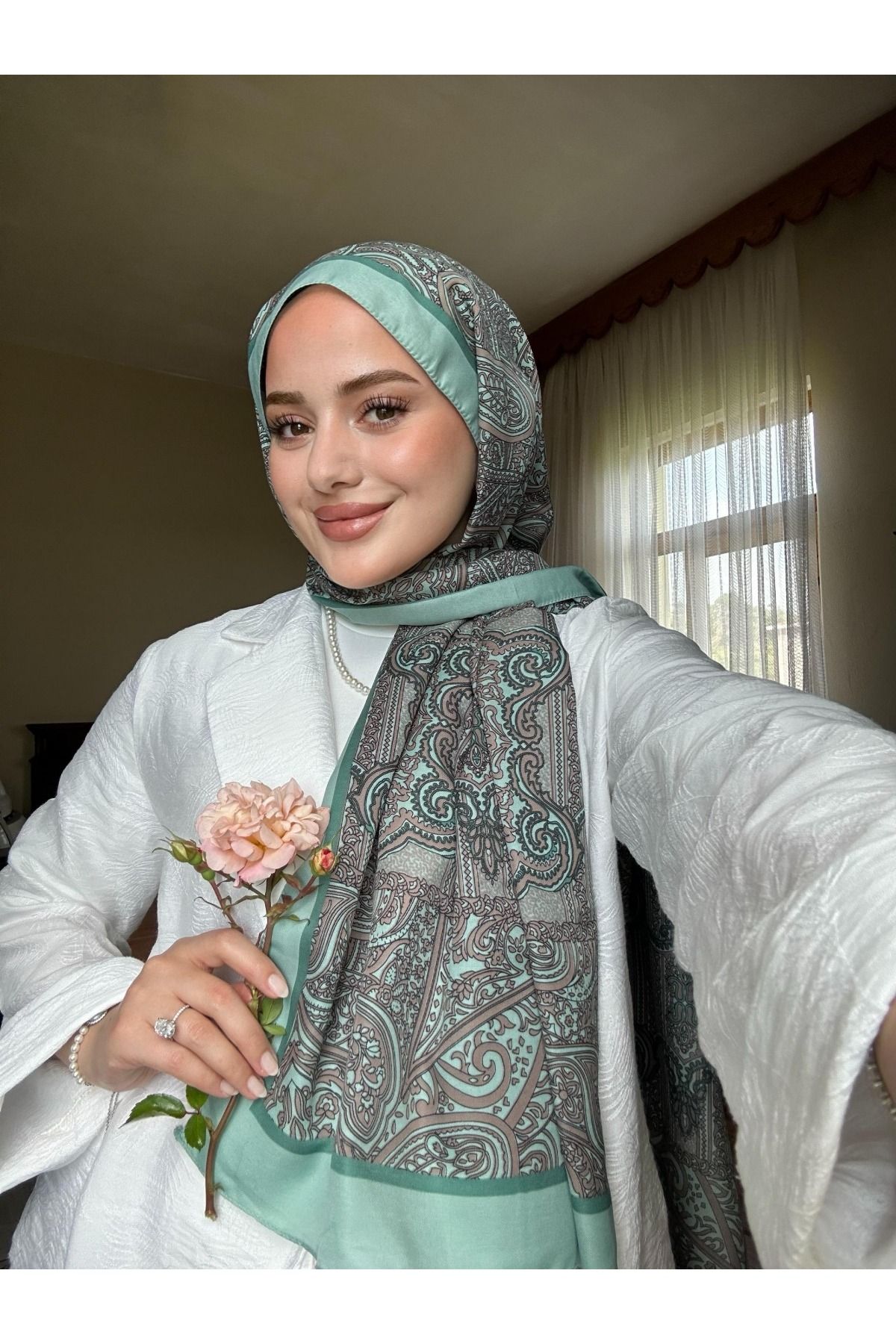 Oxygen Scarfs Touch Divan Desen İthal Pamuk Şal-2626202