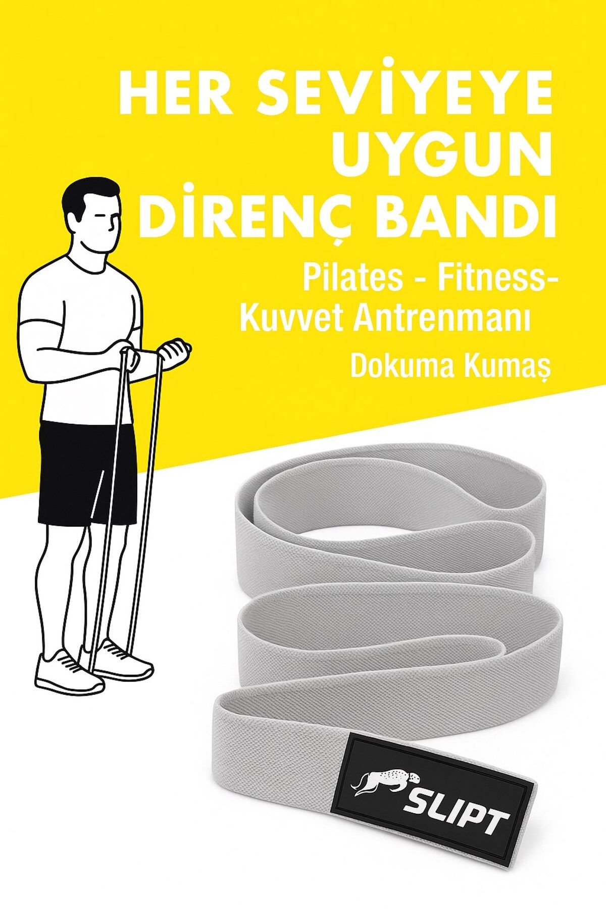 CKSpor Dokuma Direnç Bandı Süper Loop Bandı Tüm Vücut Egzersiz Direnç Lastiği
