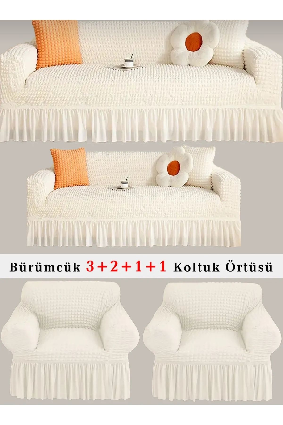 Melisa standart brümcük koltuk örtüsü 3+2+1+1