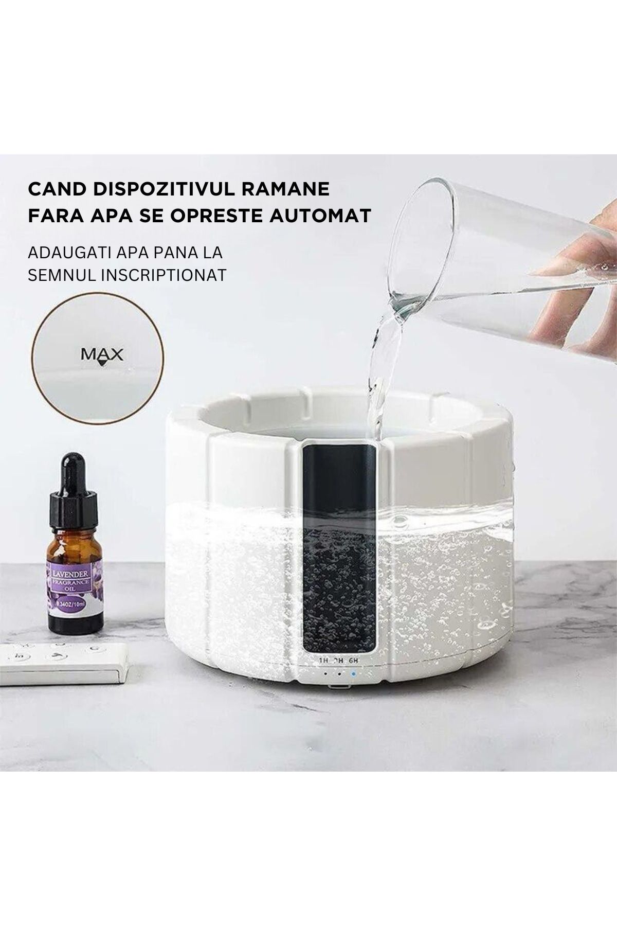 ATOMKIT-Difuzor Aromaterapie, Umidificator sub forma Foc de Tabara, Multiple Culori ale focului, Alb 6