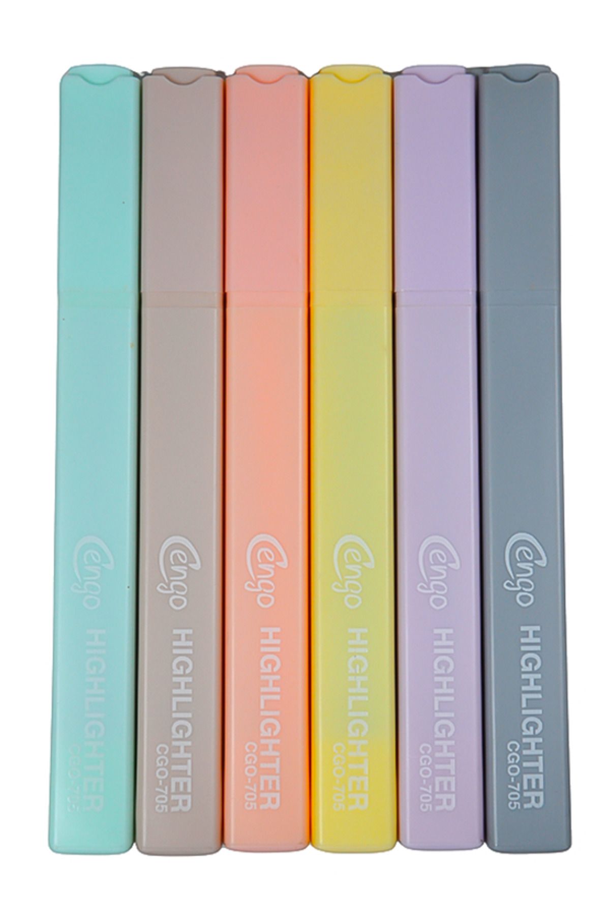 Cengo-Square Type Highlighter Highlighter Morandi Colors Set of 6 Cgo705 2