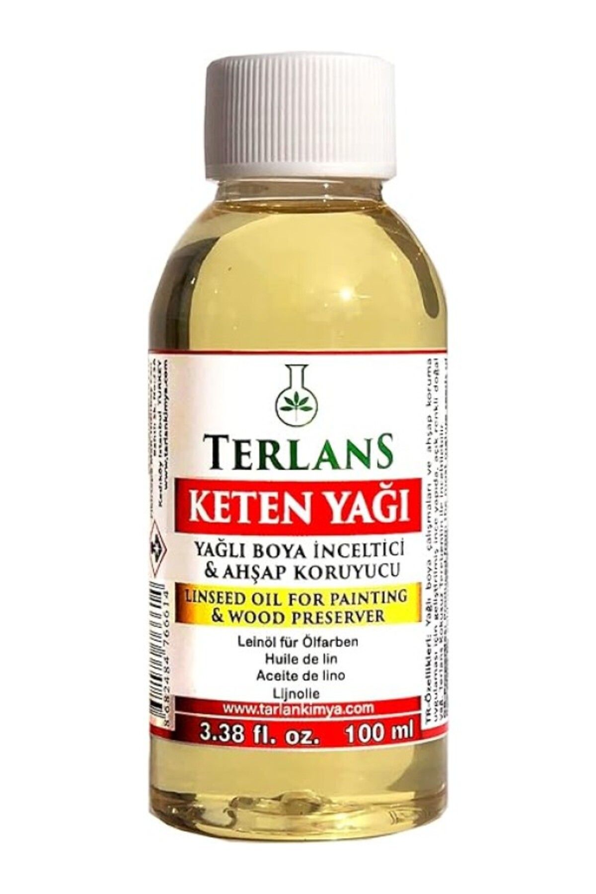 ShopZum Terlans Keten Yağı Resim Yağı Ahşap Koruyucu 100 Ml Linseed Oil