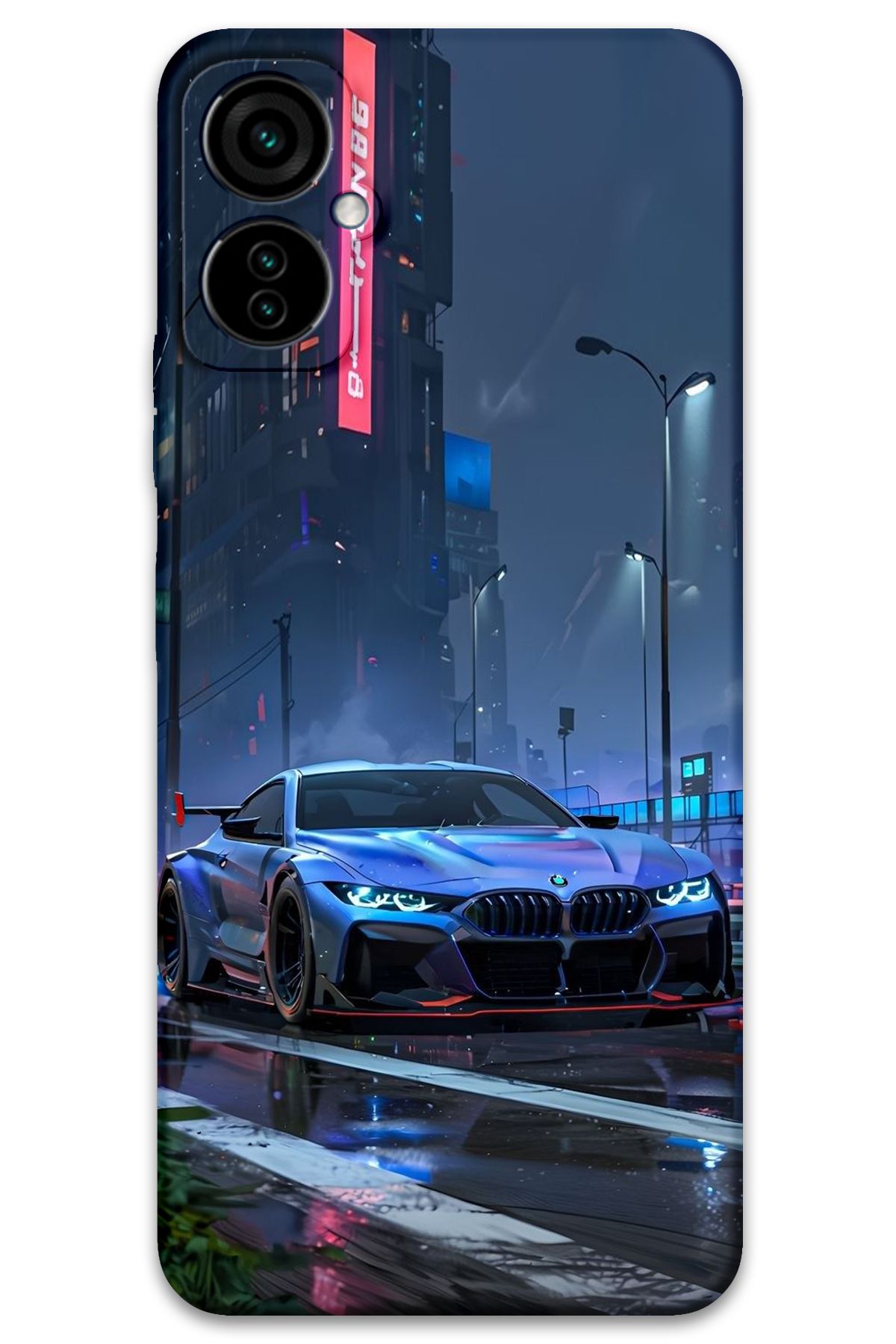 Gramaphone Tecno Camon 19 Neo Uyumlu Araba Desenli Telefon Kılıfı + Ekran Koruyucu - 5767