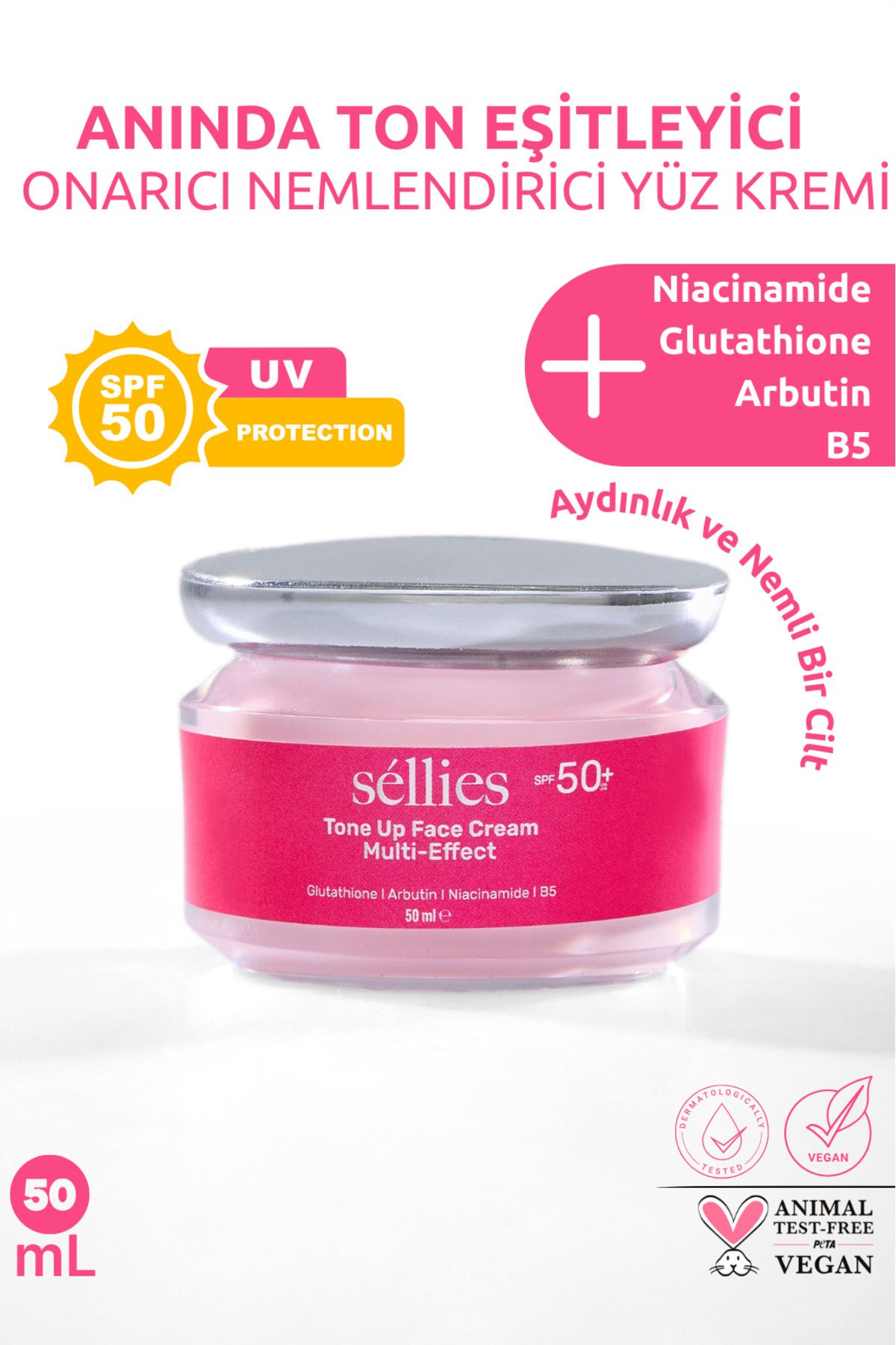 Séllies Multi-Effect | Cilt Tonu Eşitleyici | Onarıcı | SPF50+ | Nemlendirici Yüz Kremi | Tüm Cilt Tipleri