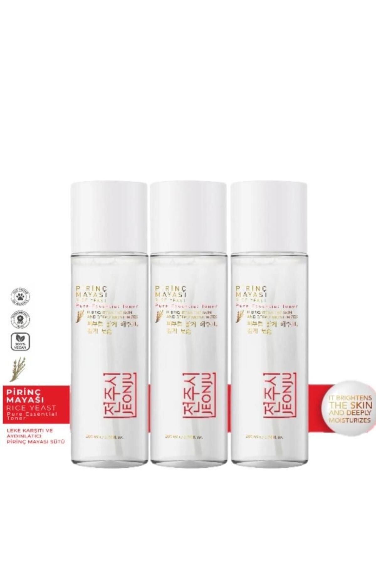 JEONJU 3 Adet Pirinç Mayası Aydınlatıcı-nemlendirici-gözenek Sıkılaştırıcı-beyazlatıcı Toner