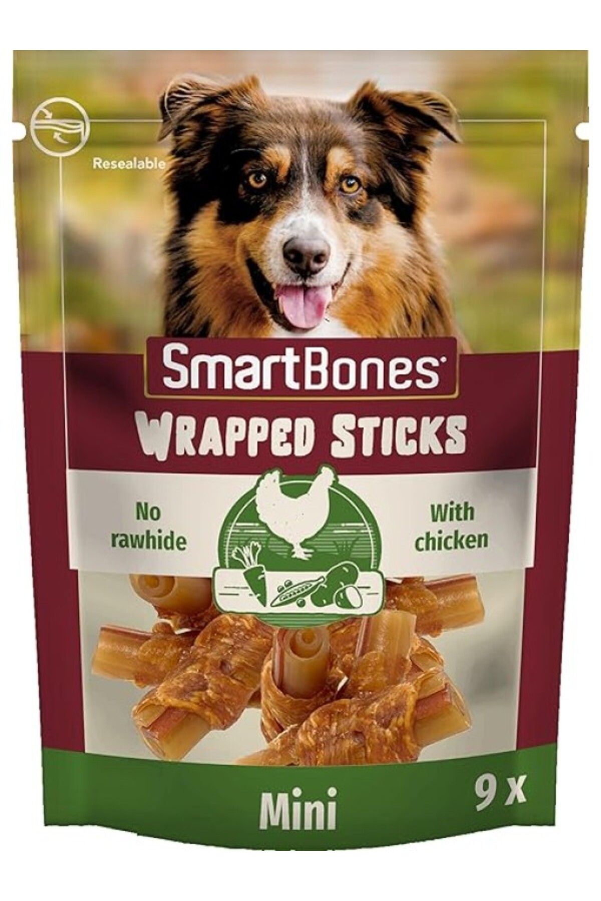 ShopZum Smartbones Chickenwrapsticks Mini Küçük Boy Tavuklu Burgu Çubuklar 9&Amp;Apos;Lu, 112 Gr Köpek Ödül