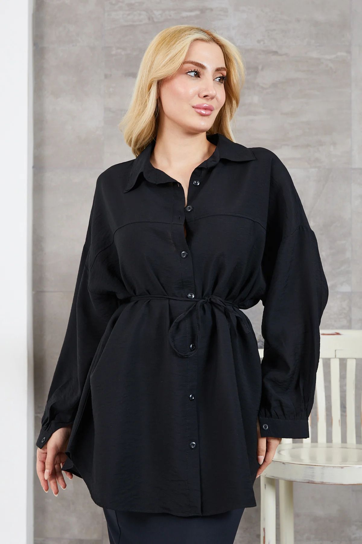mahira collection İP KEMERLİ GÖMLEK