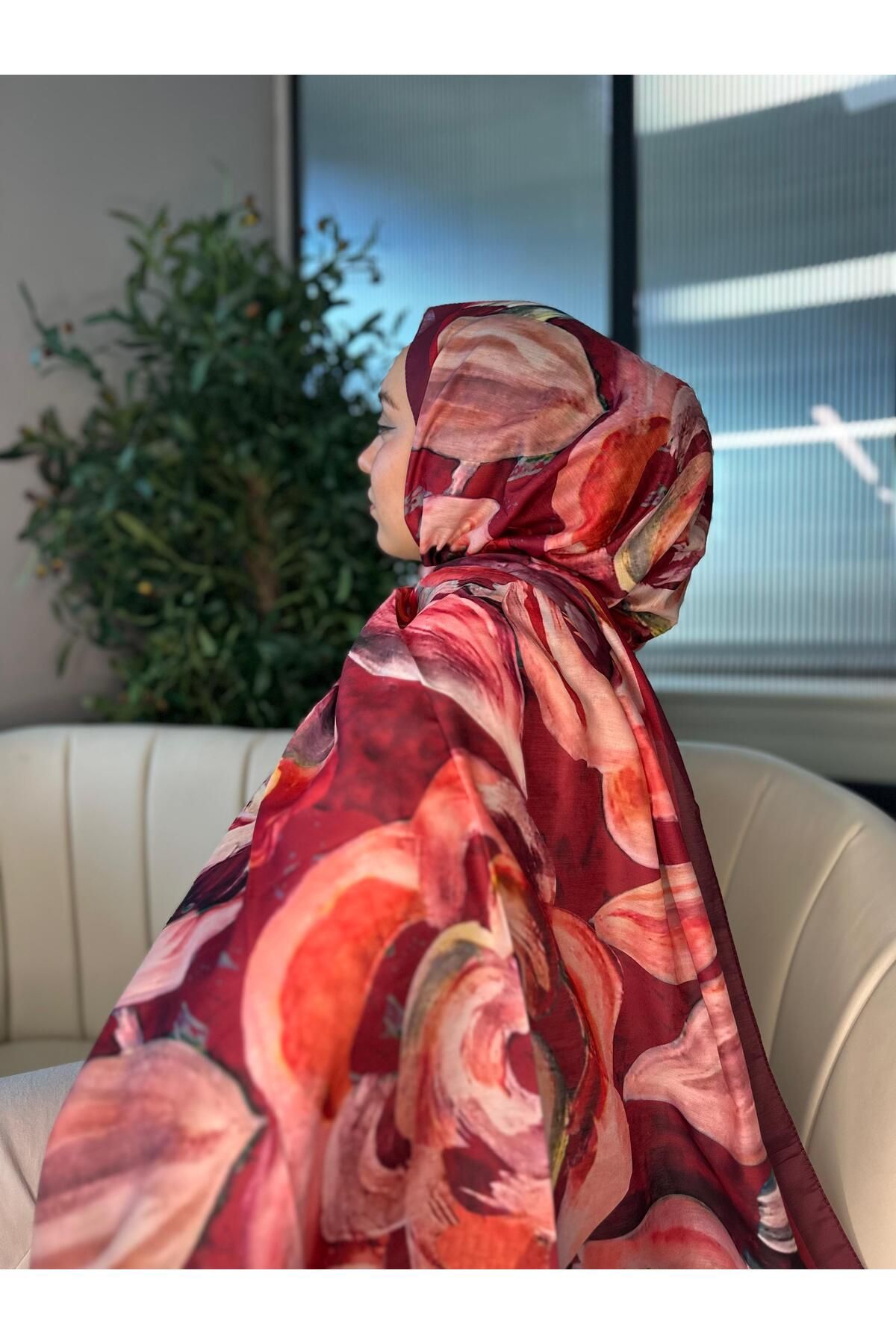 Oxygen Scarfs MAGNOLIA DESEN PAMUK İPEK ŞAL-6203253
