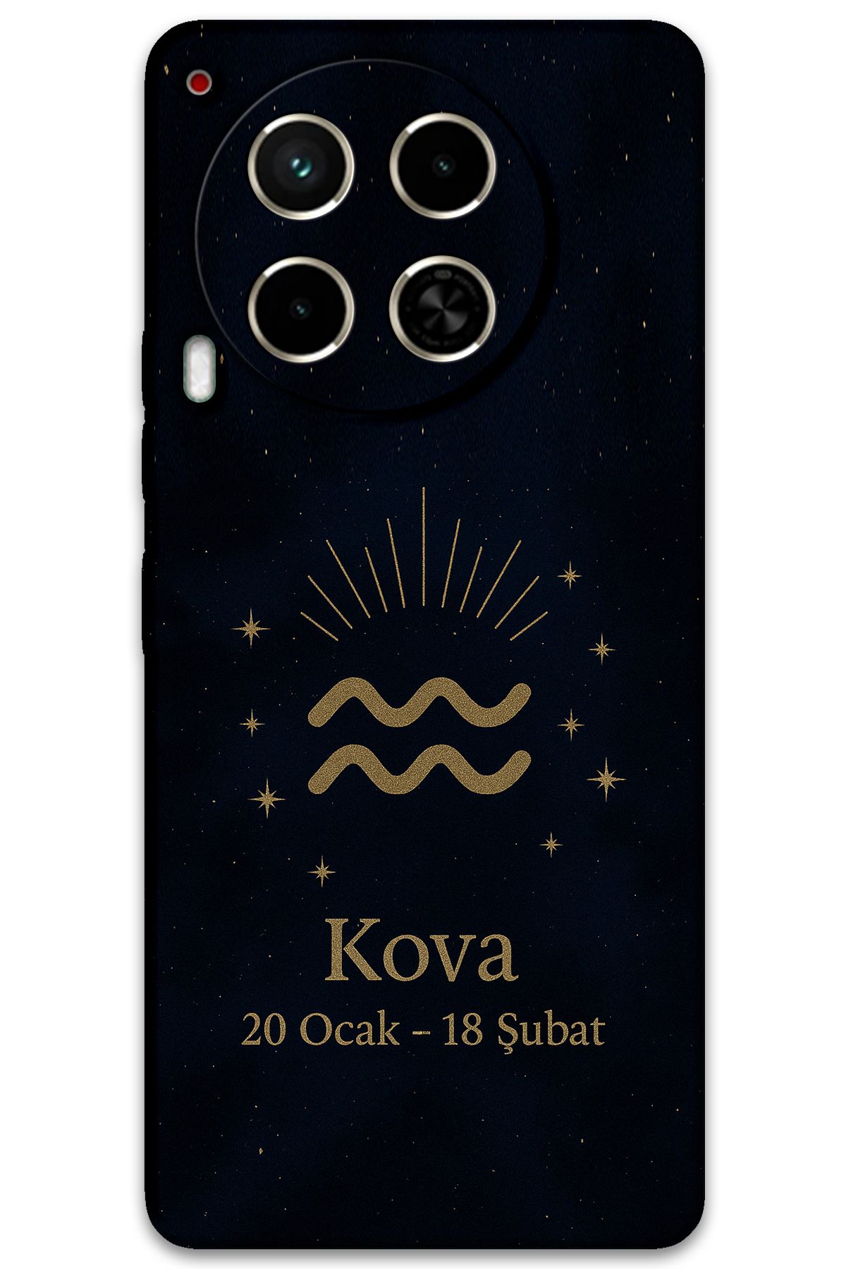 Gramaphone Tecno Camon 30 Uyumlu Kova Burcu Desenli Telefon Kılıfı + Ekran Koruyucu - 5778