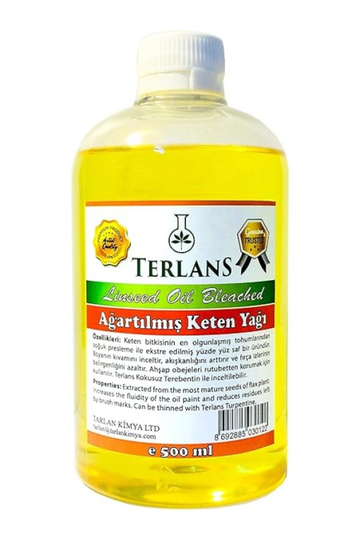 ShopZum Terlans Keten Yağı Resim Yağı Ahşap Koruyucu 500 Ml Linseed Oil