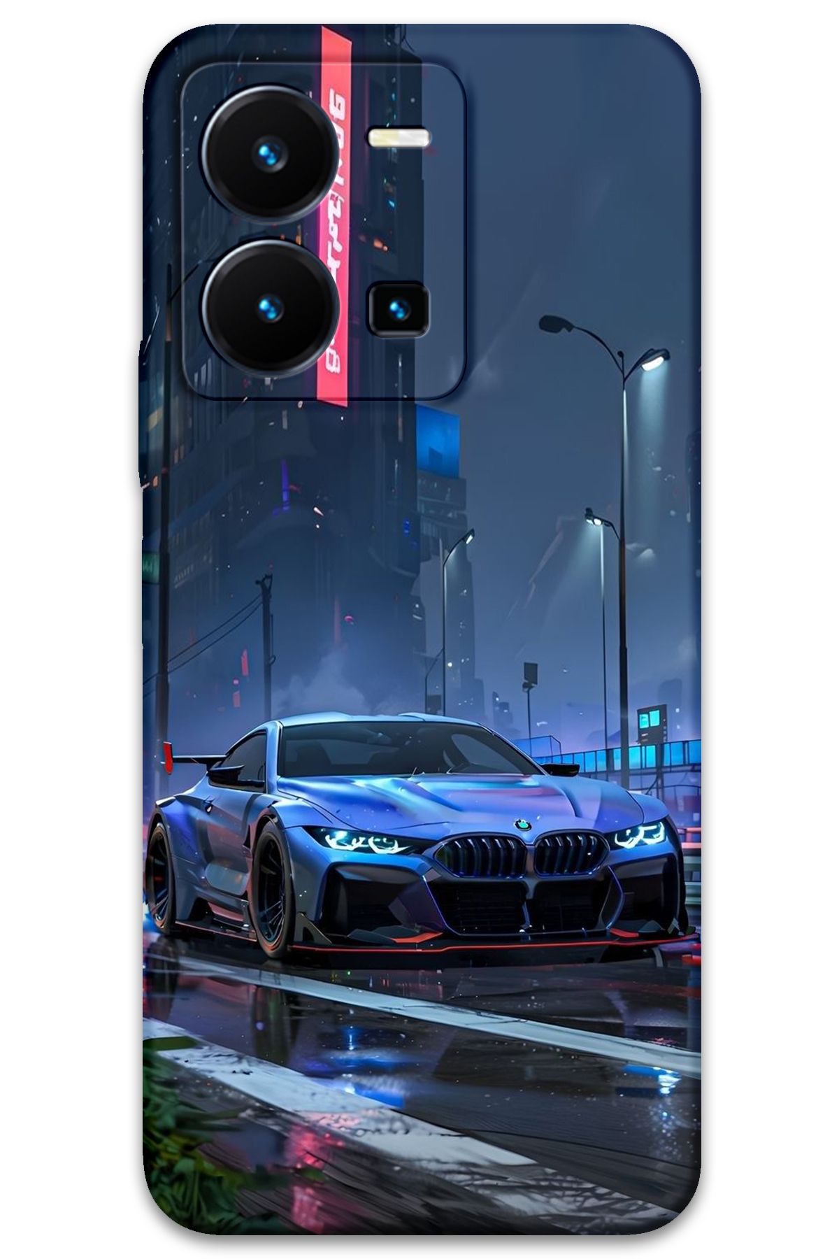 Gramaphone Vivo Y22s Uyumlu Araba Desenli Telefon Kılıfı + Ekran Koruyucu - 5767