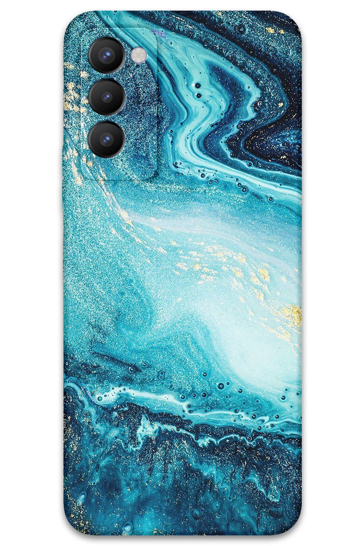 Gramaphone Tecno Camon 18 Uyumlu Mermer Desenli Telefon Kılıfı + Ekran Koruyucu - 5818