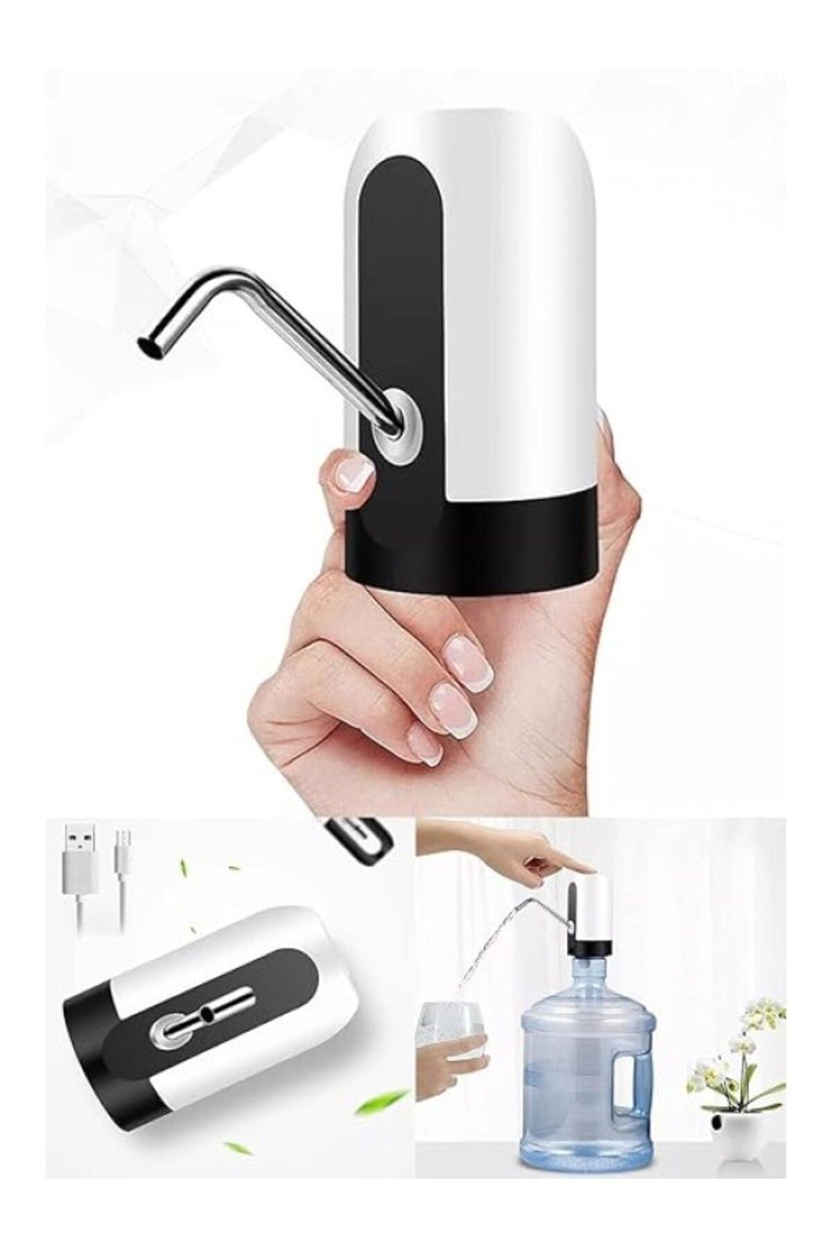ShopZum Orret Home Şarjlı Damacana Su Pompası – Usb Ile Şarj Edilebilir, Otomatik Tek Motorlu Su Pompası