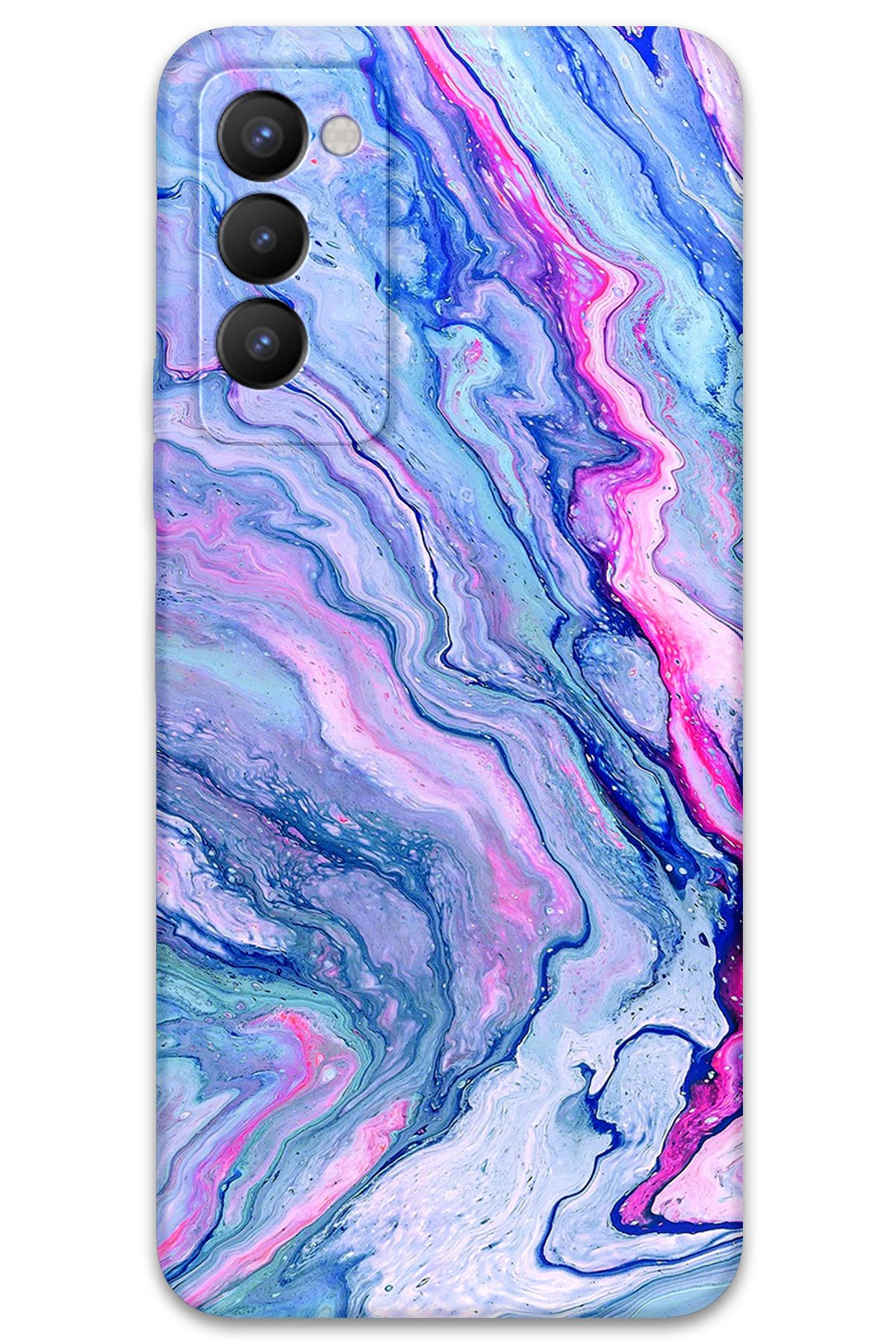 Gramaphone Tecno Camon 18 Uyumlu Mermer Desenli Telefon Kılıfı + Ekran Koruyucu - 5816