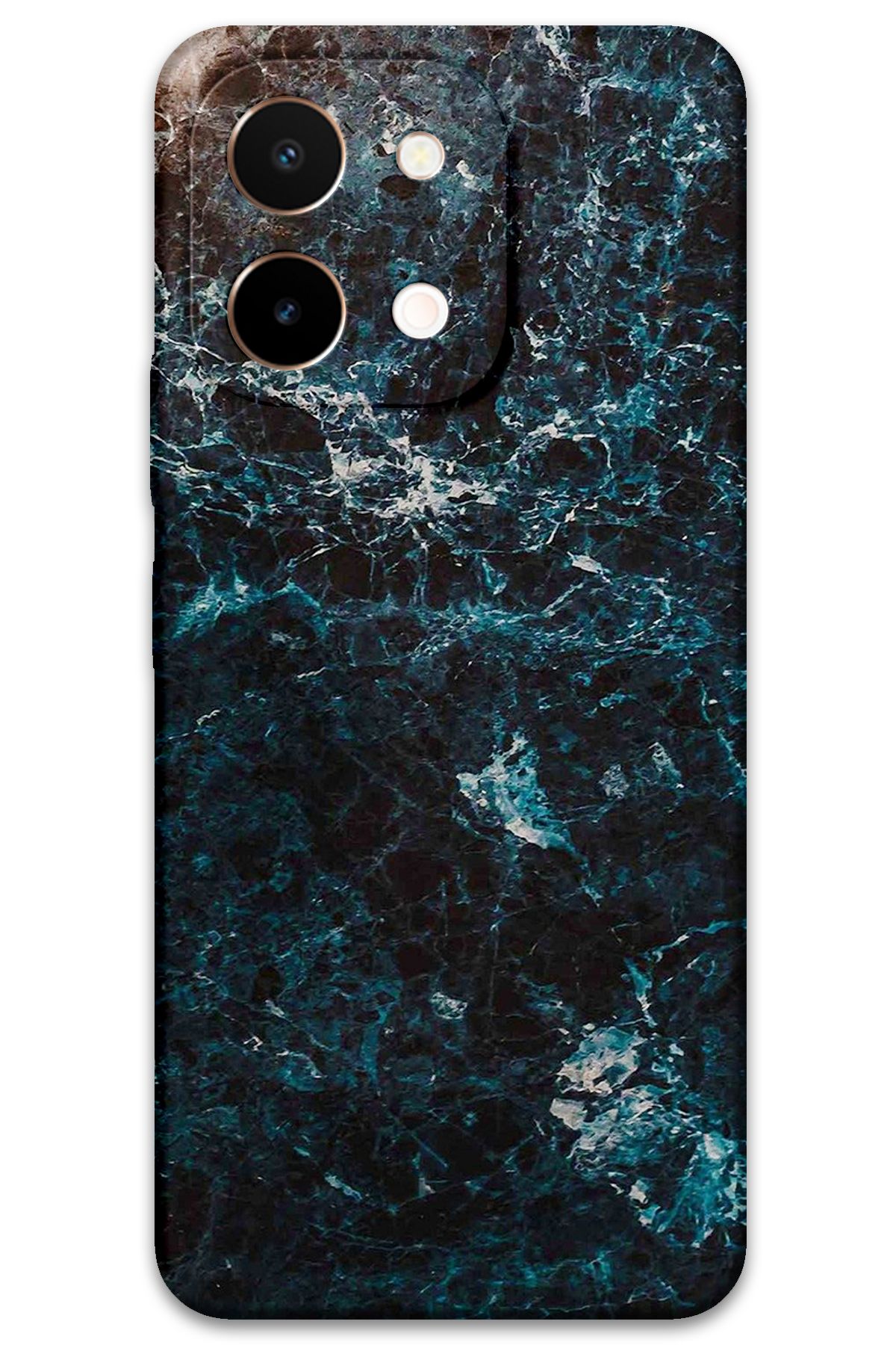 Gramaphone Vivo Y28 Uyumlu Mermer Desenli Telefon Kılıfı + Ekran Koruyucu - 5819